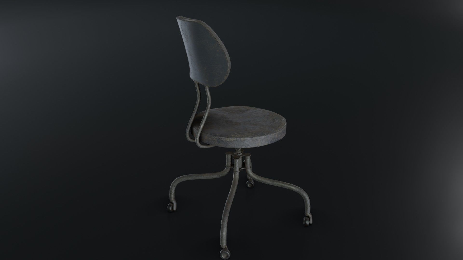 Old Dirty Office Chair 05 Low-poly 3D model_20
