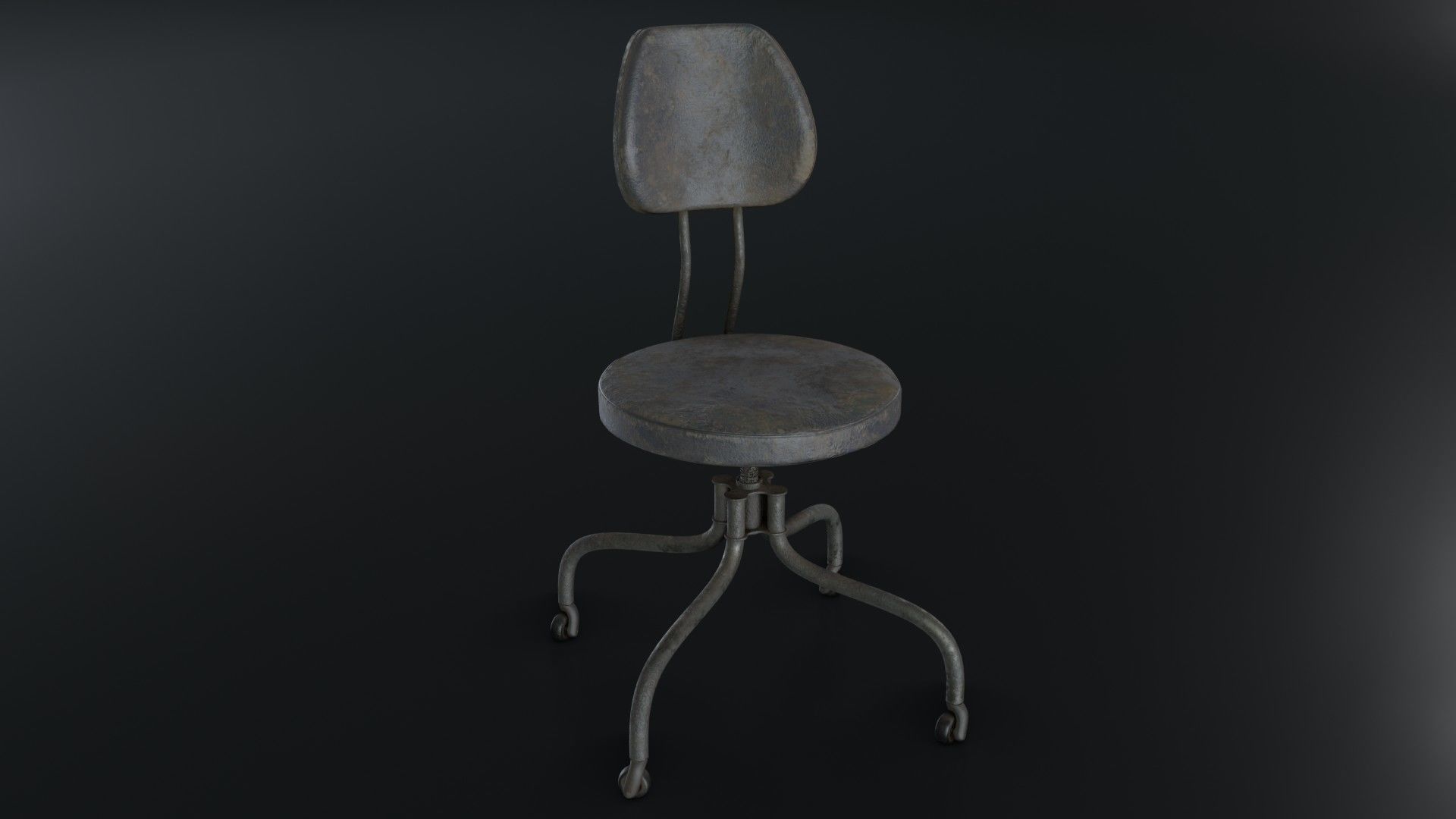 Old Dirty Office Chair 05 Low-poly 3D model_30