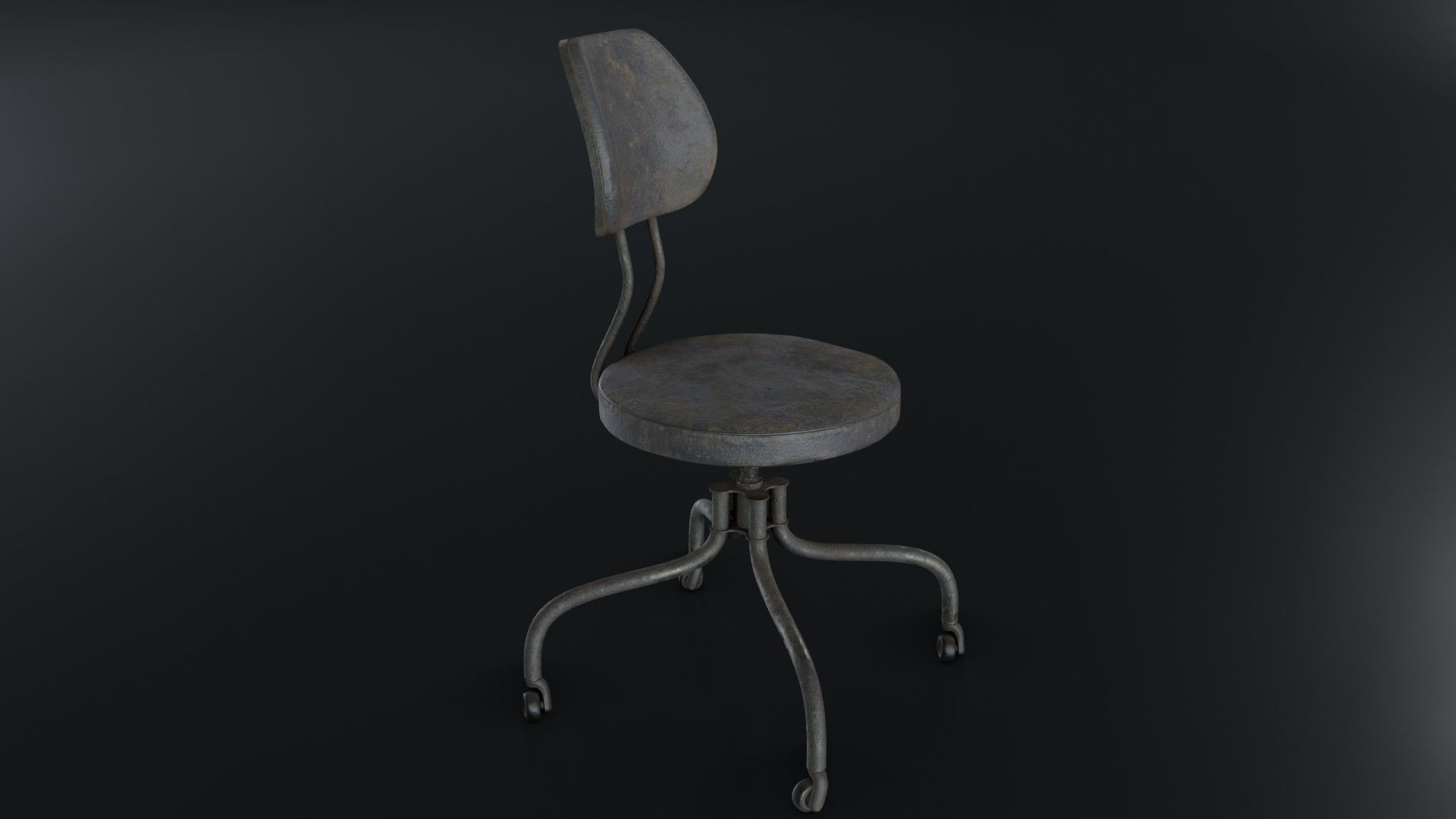 Old Dirty Office Chair 05 Low-poly 3D model_26