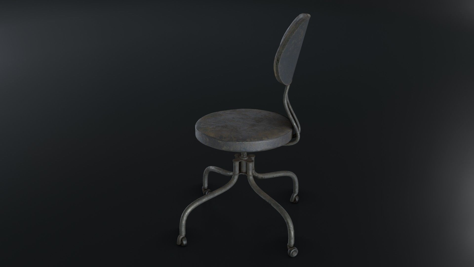 Old Dirty Office Chair 05 Low-poly 3D model_7