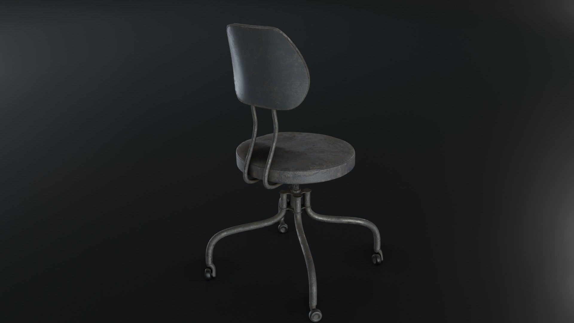 Old Dirty Office Chair 05 Low-poly 3D model_18