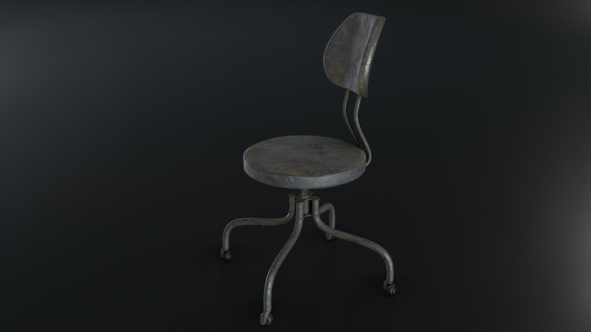 Old Dirty Office Chair 05 Low-poly 3D model_4