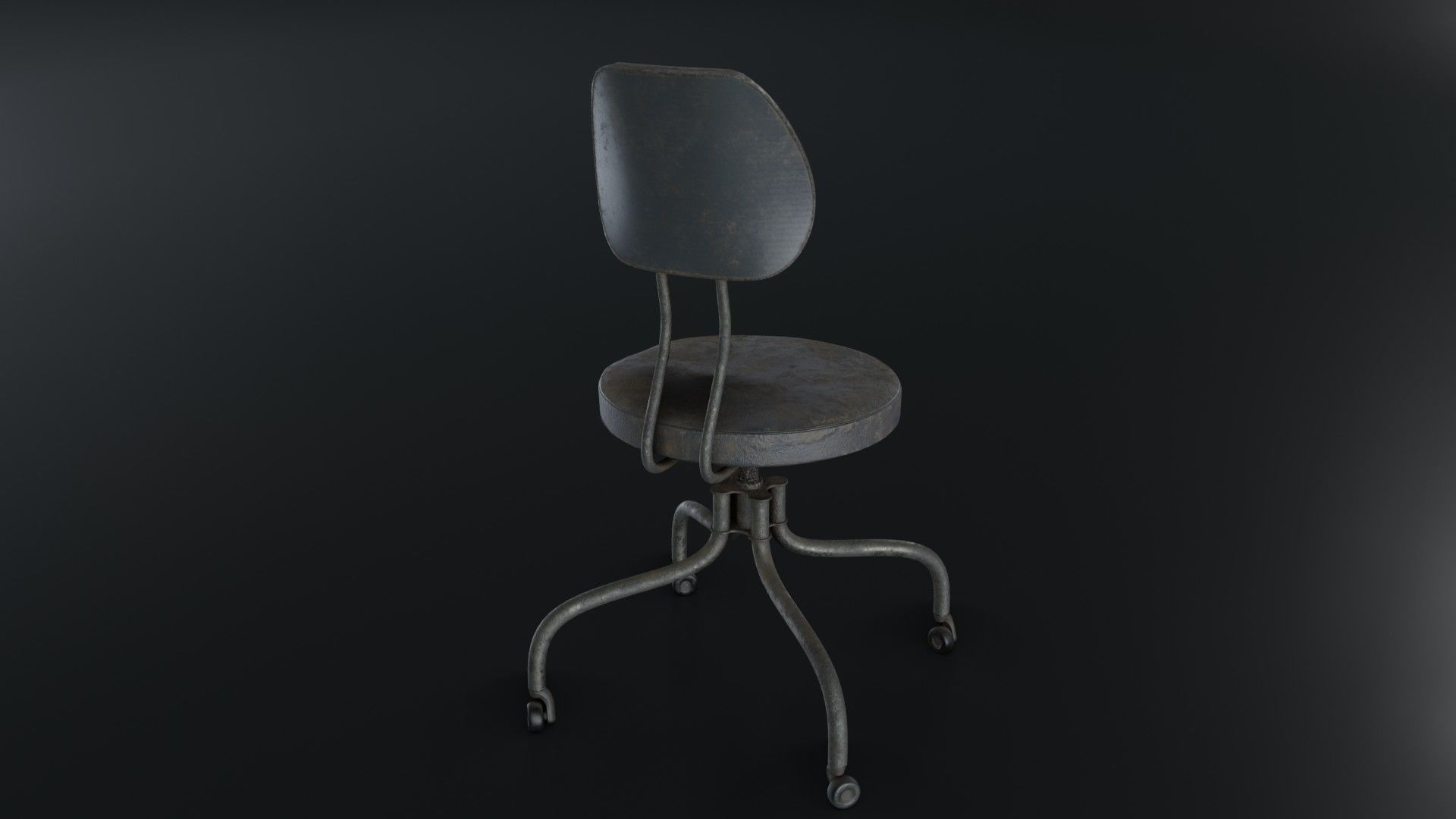 Old Dirty Office Chair 05 Low-poly 3D model_17