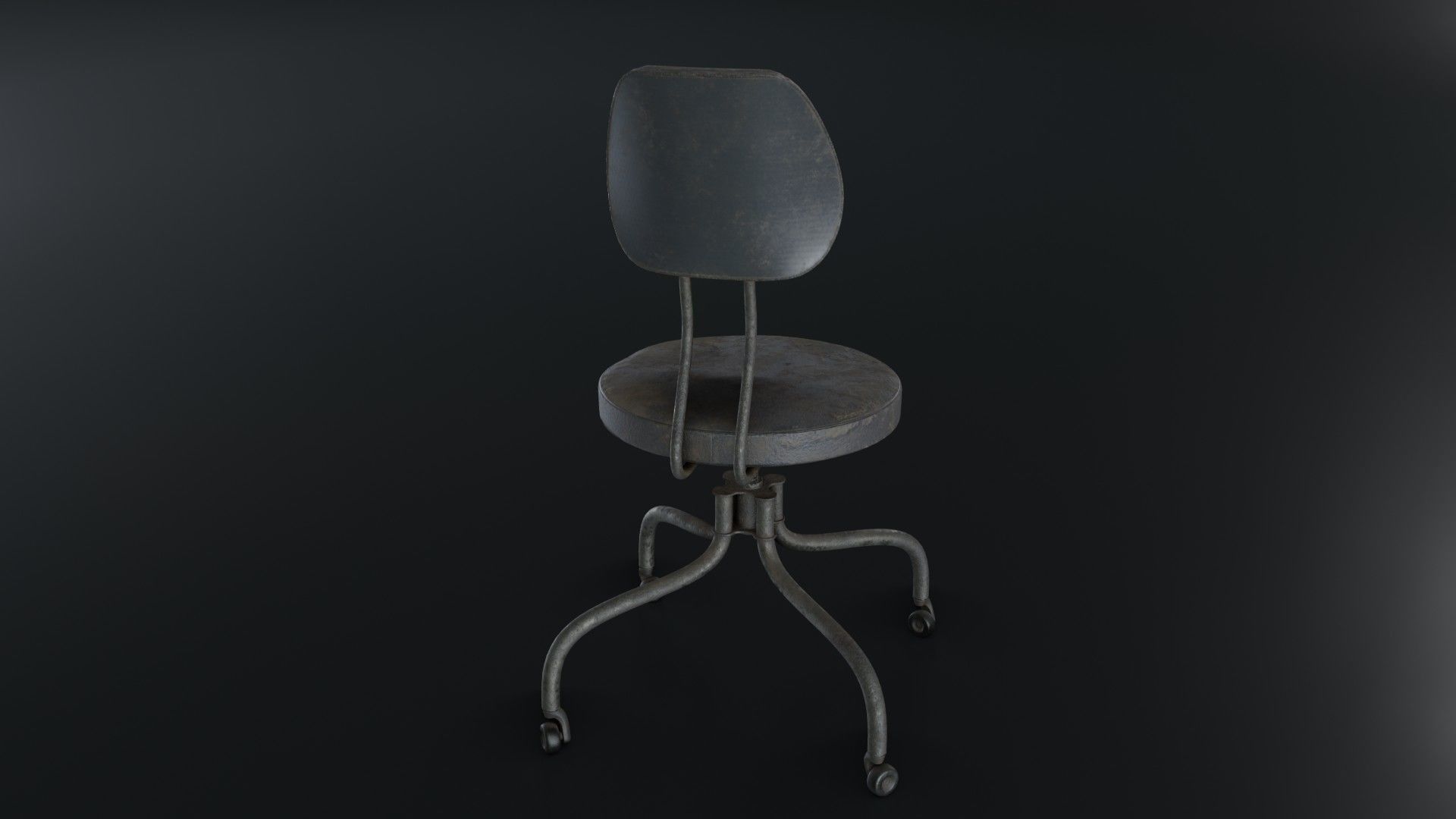 Old Dirty Office Chair 05 Low-poly 3D model_16