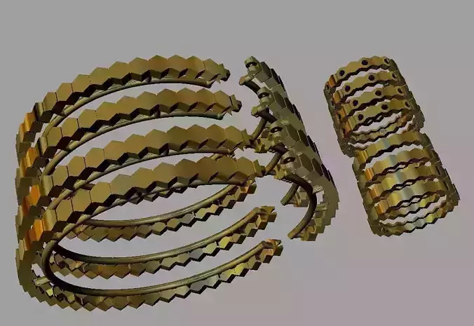 Honeycomb bracelet and ring