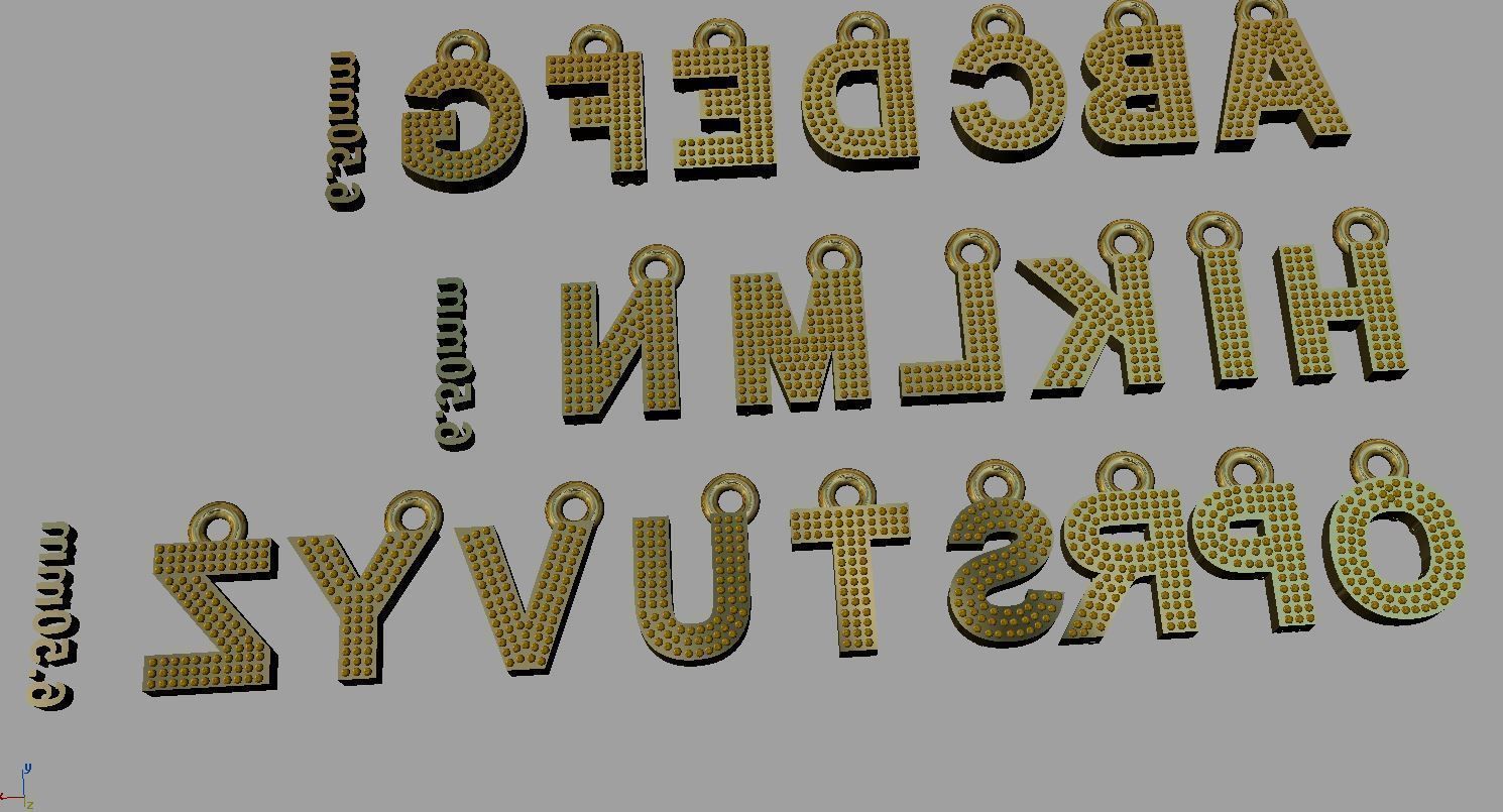 mini alphabet gem 3D print model_4