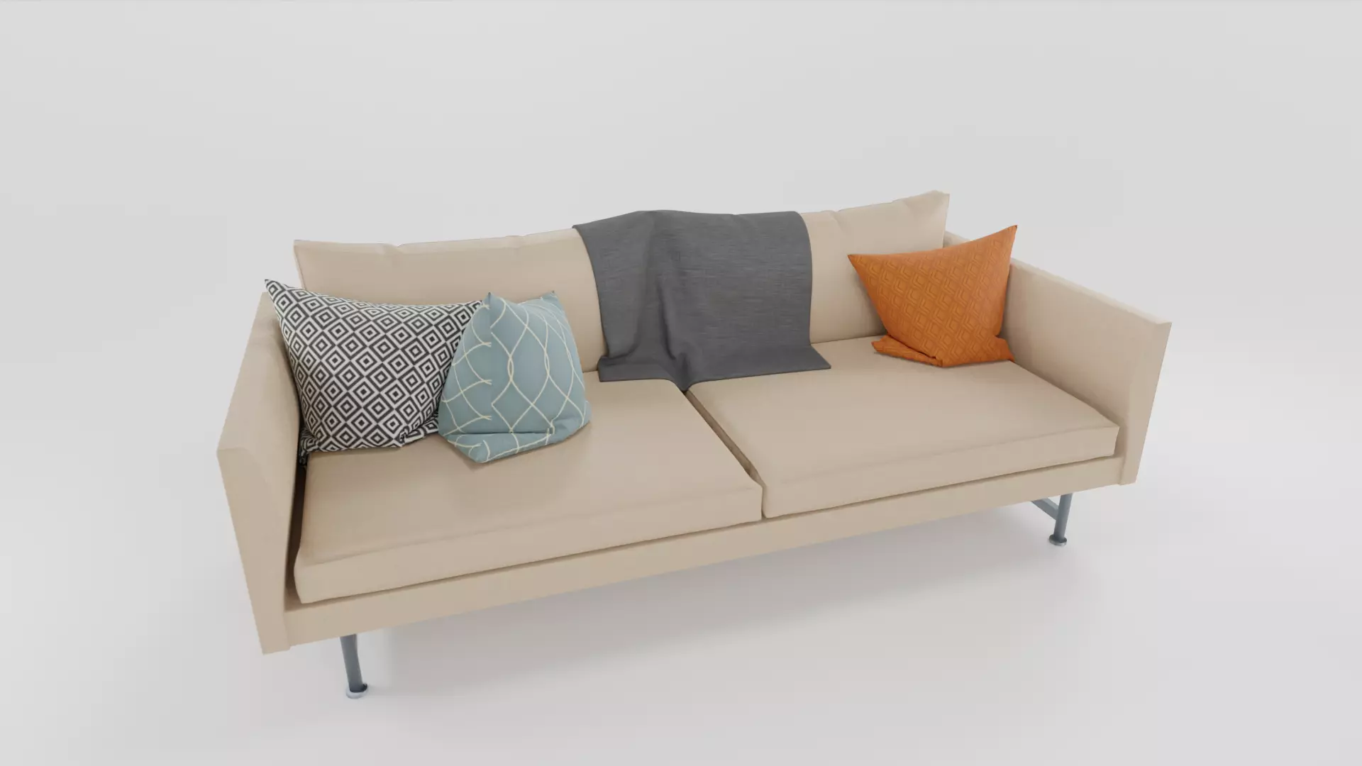 Calmo 2 Seater 95 Metal Base 3D model