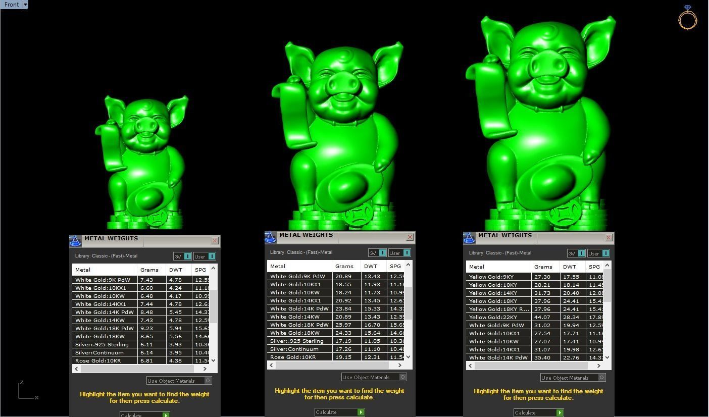 Pig souvenir jewelry - Pig statue  3D print model_5