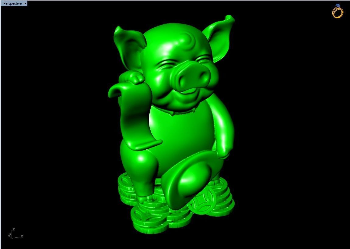 Pig souvenir jewelry - Pig statue  3D print model_2