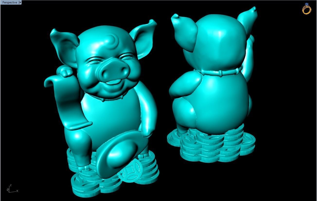 Pig souvenir jewelry - Pig statue  3D print model_1