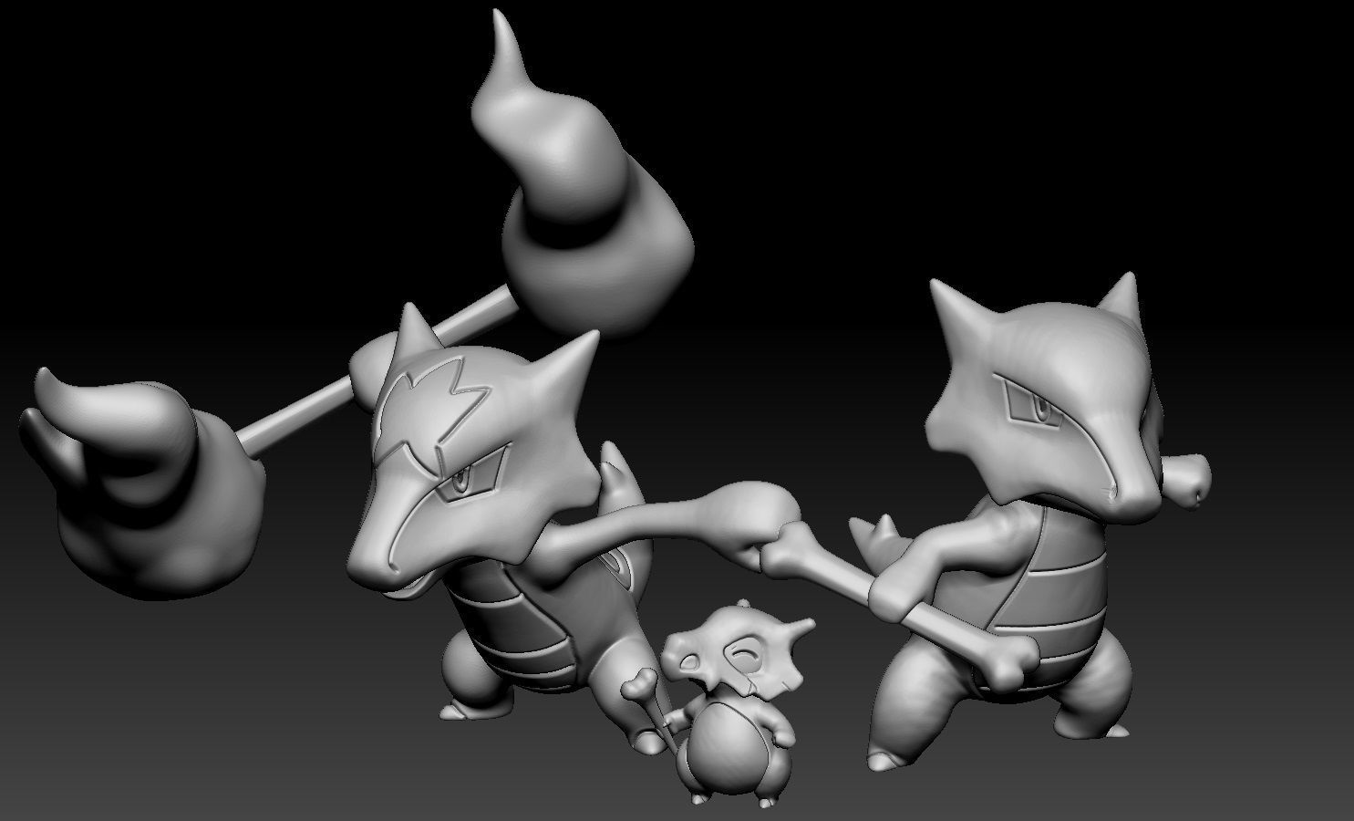 Pokemon Cubone Marowak - Alolan included 3D print model_2