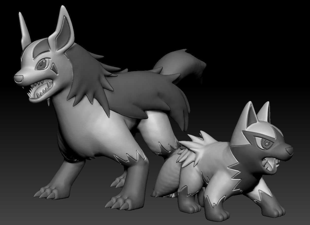 Pokemon Poochyena Mightyena 3D print model_1