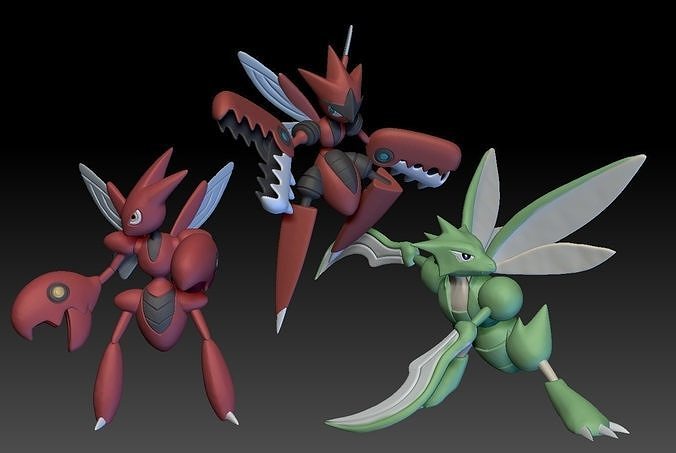 Pokemon Scyther Scizor Mega Evolution 3D print model