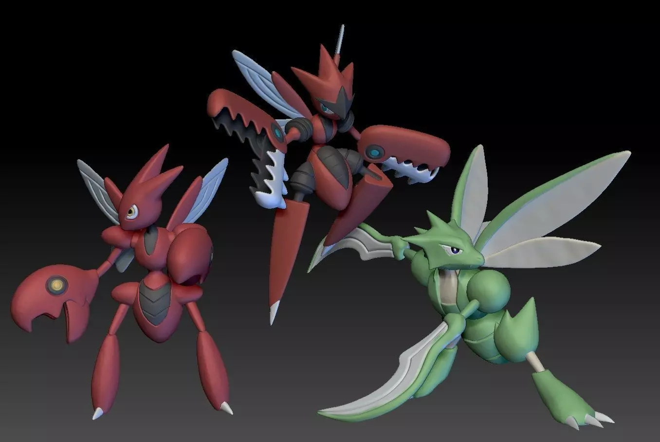 Pokemon Scyther Scizor Mega Evolution 3D print model_0