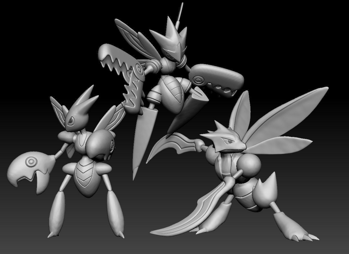 Pokemon Scyther Scizor Mega Evolution 3D print model_1