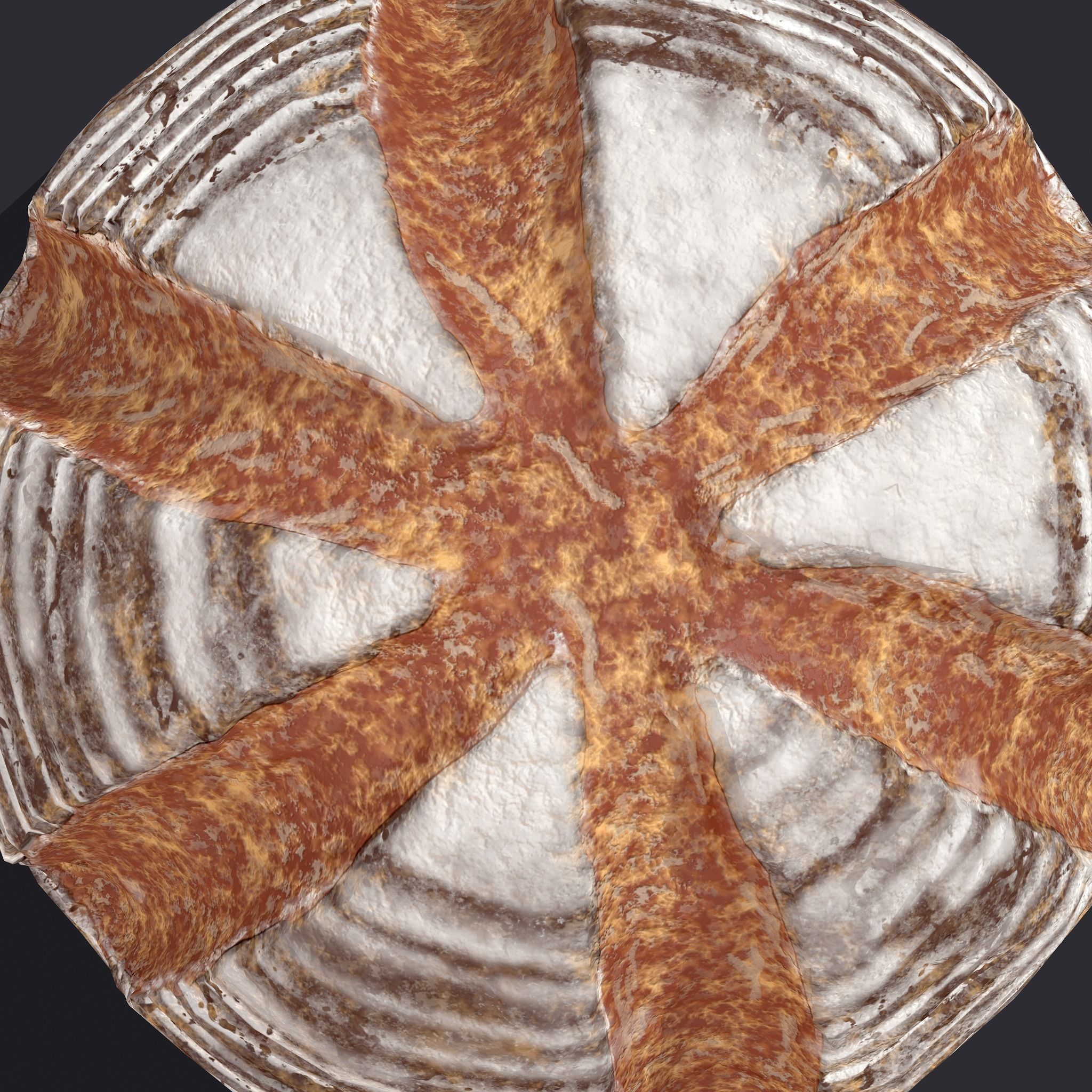 Medieval Style Cross Top Bread  Low-poly 3D model_19
