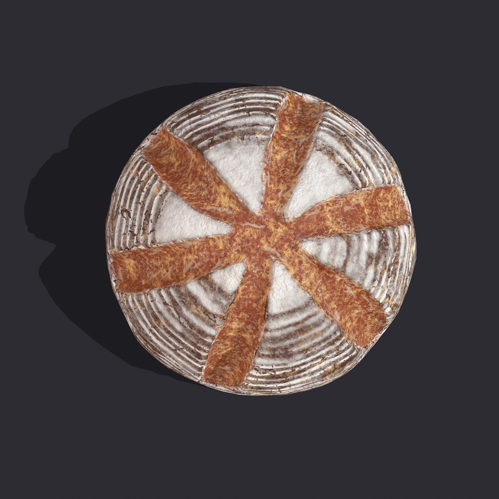 Medieval Style Cross Top Bread  Low-poly 3D model_7