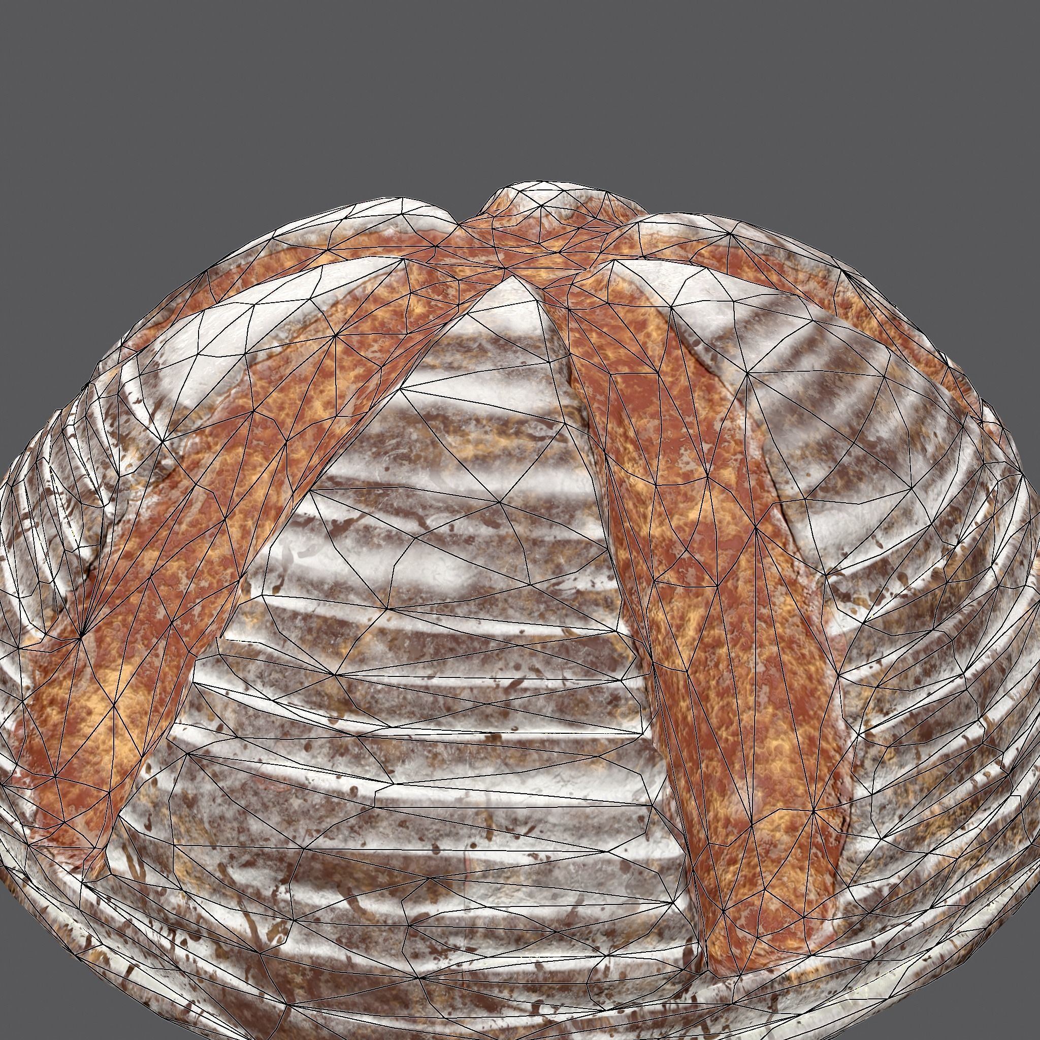 Medieval Style Cross Top Bread  Low-poly 3D model_26