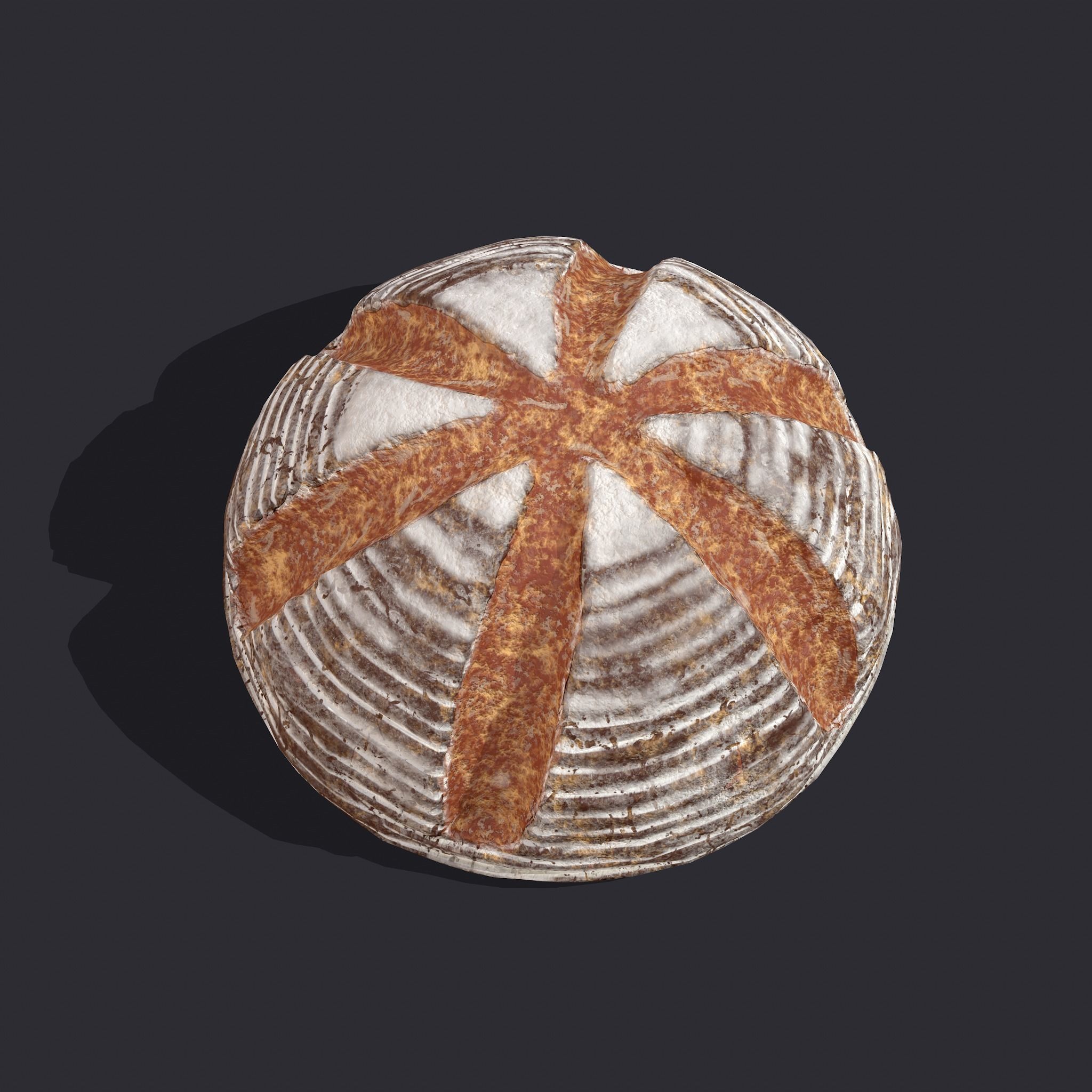 Medieval Style Cross Top Bread  Low-poly 3D model_6