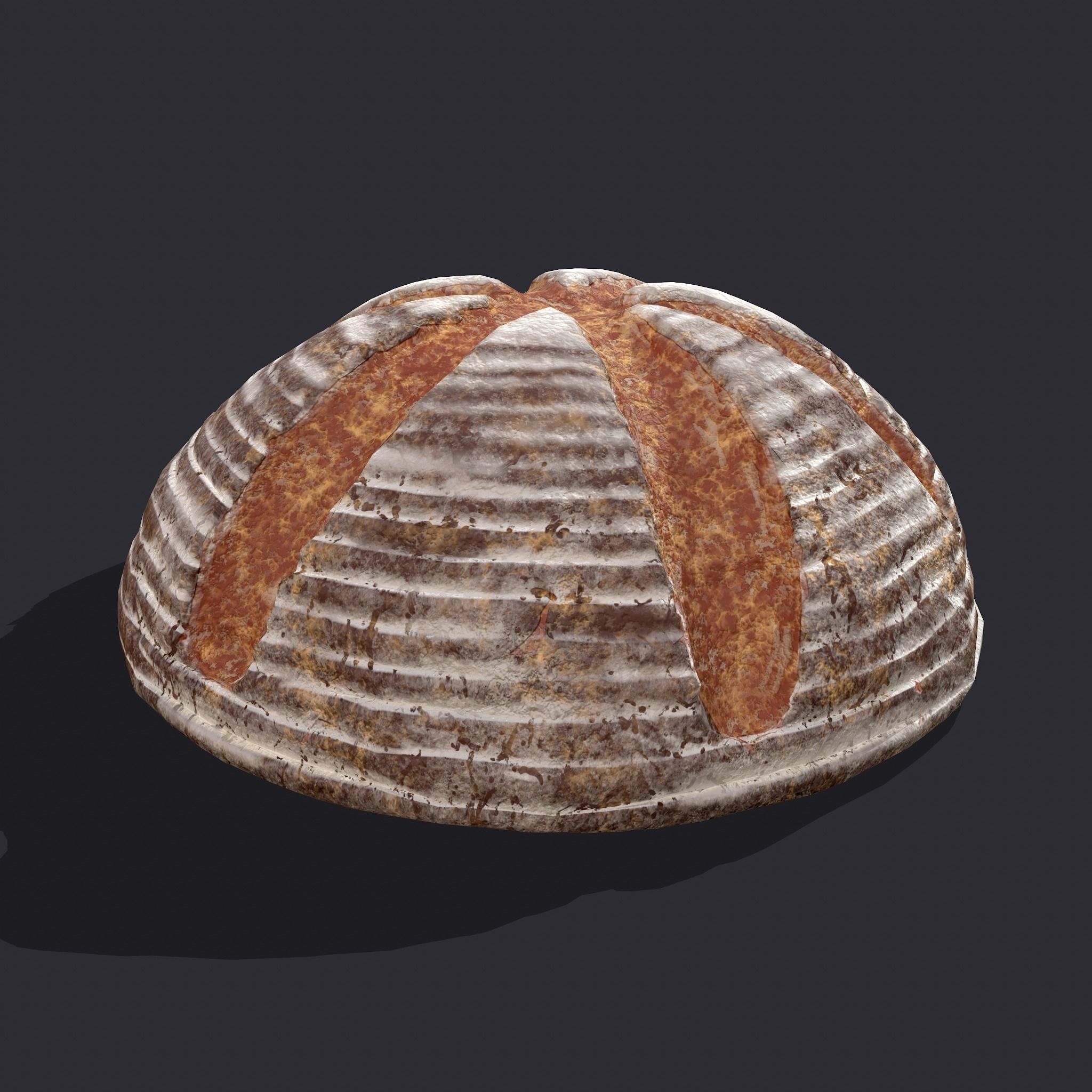 Medieval Style Cross Top Bread  Low-poly 3D model_16