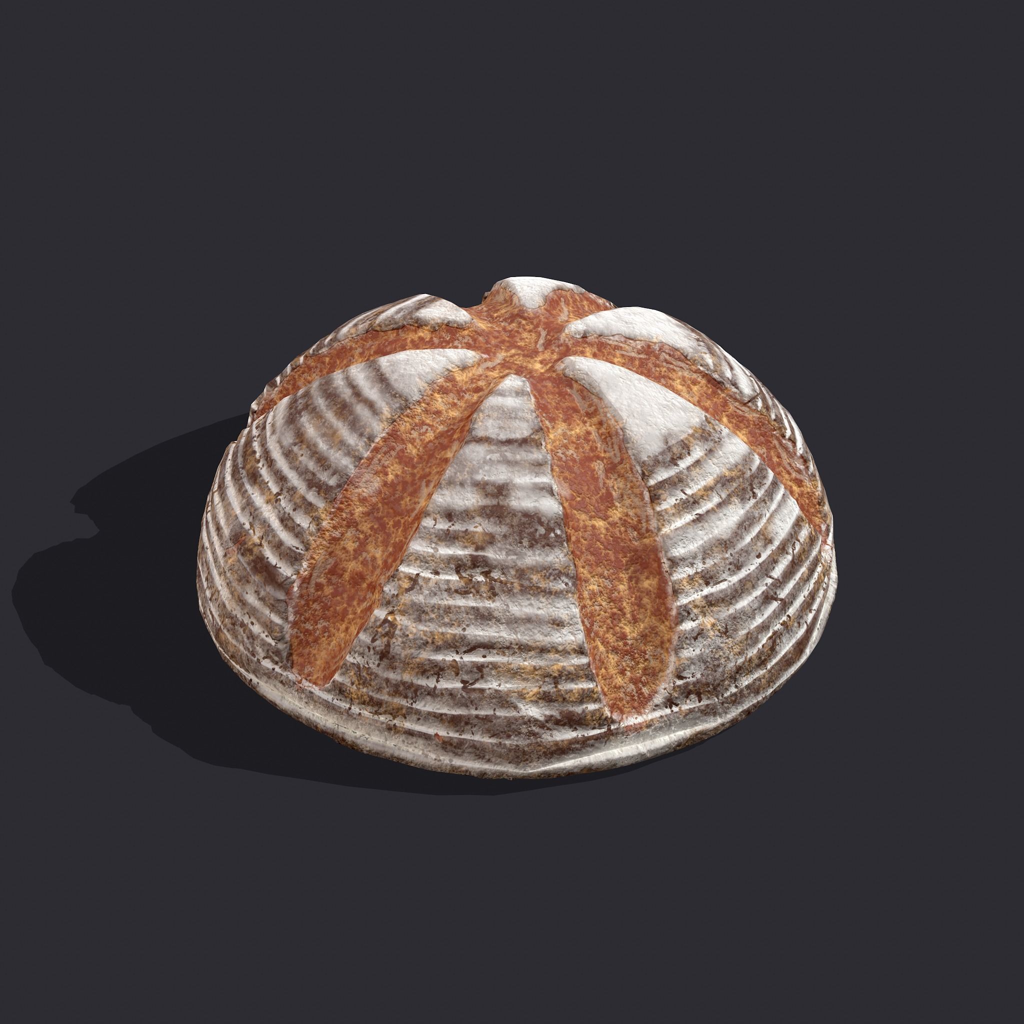 Medieval Style Cross Top Bread  Low-poly 3D model_4