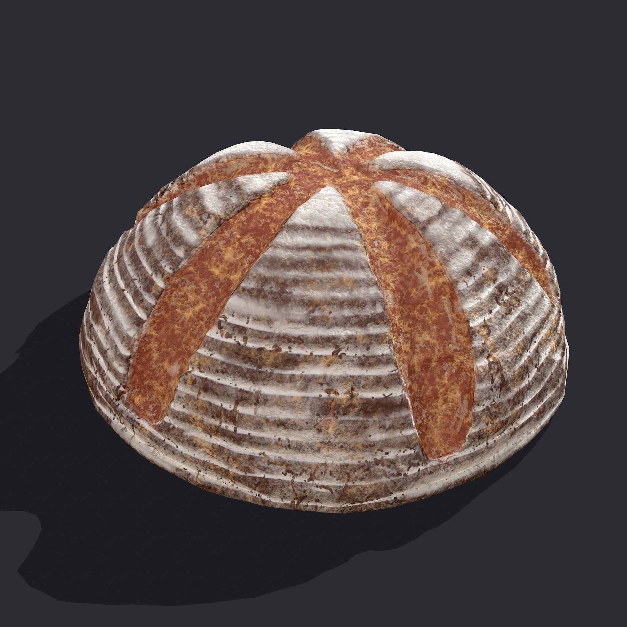 Medieval Style Cross Top Bread  Low-poly 3D model_17