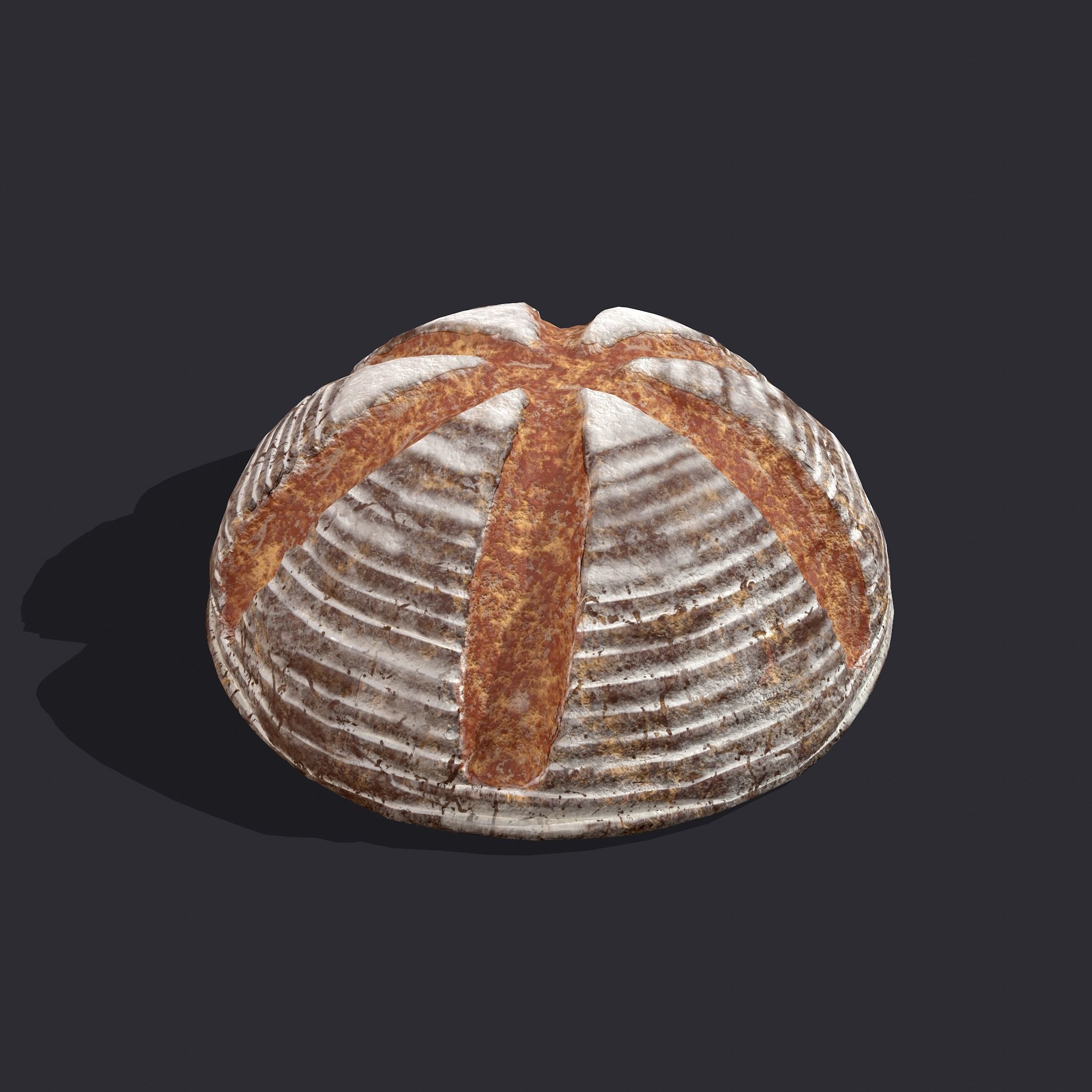 Medieval Style Cross Top Bread  Low-poly 3D model_5