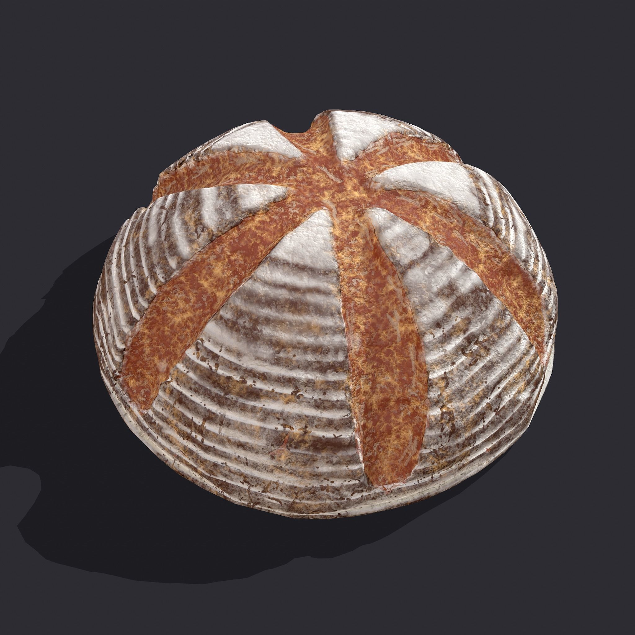 Medieval Style Cross Top Bread  Low-poly 3D model_20