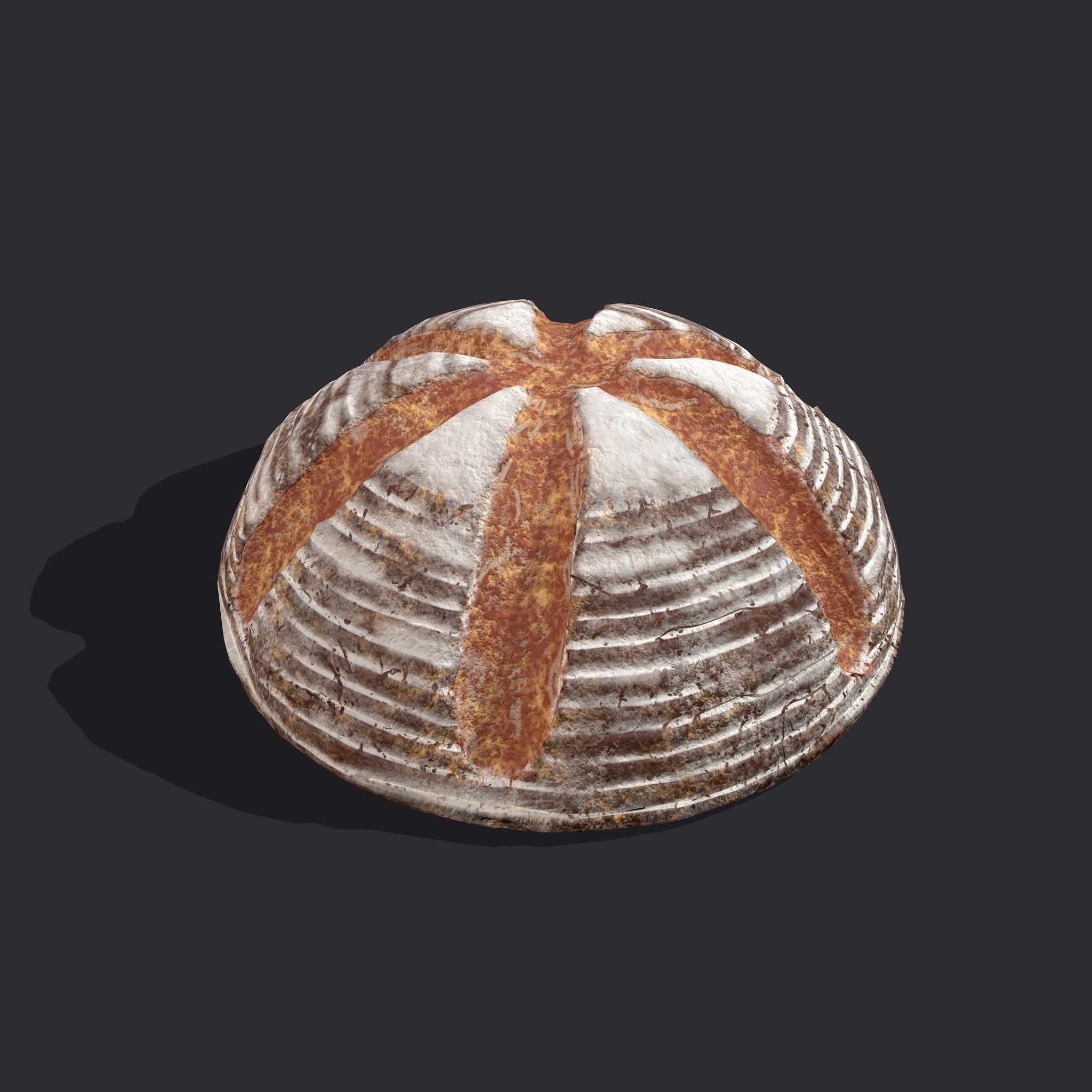 Medieval Style Cross Top Bread  Low-poly 3D model_3