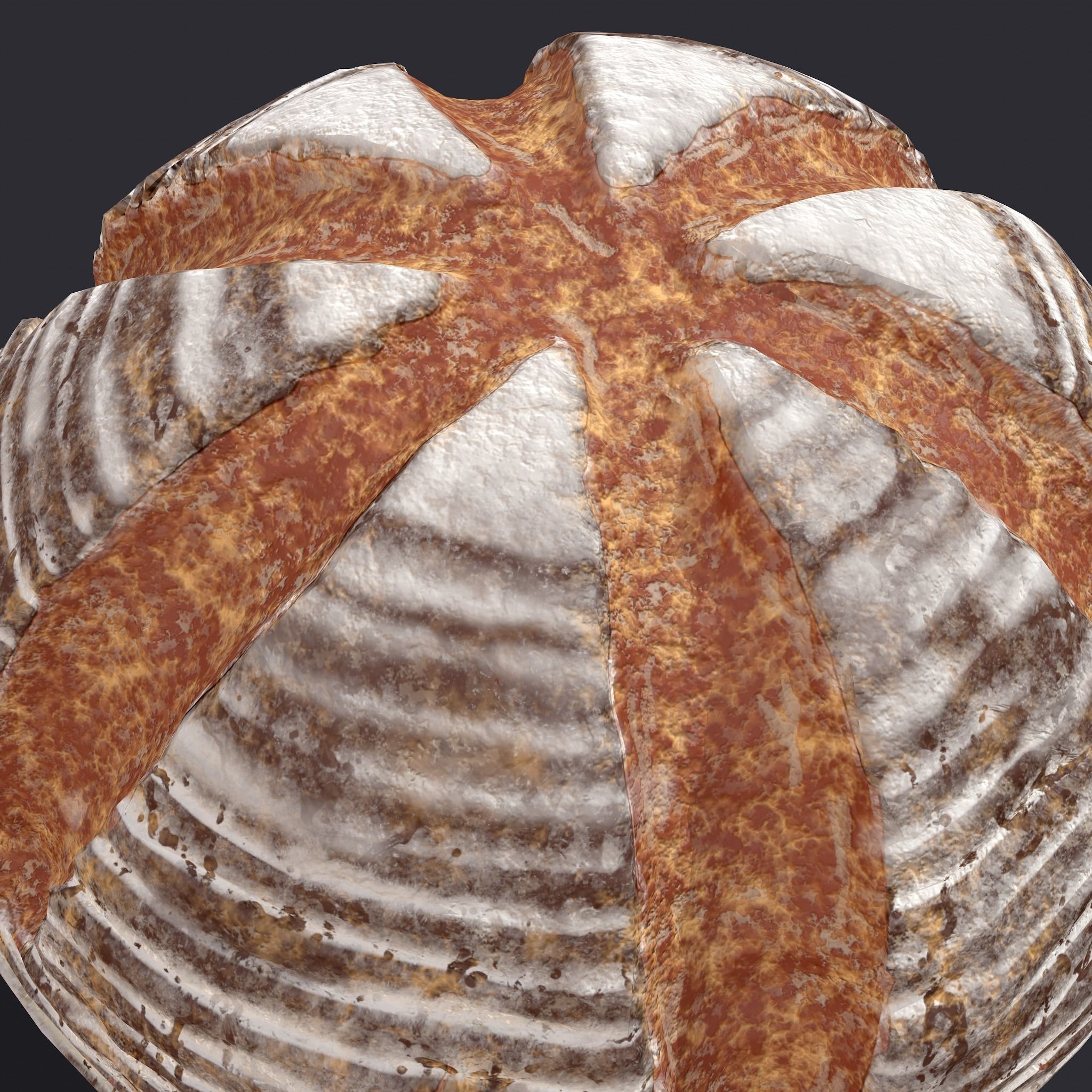 Medieval Style Cross Top Bread  Low-poly 3D model_21