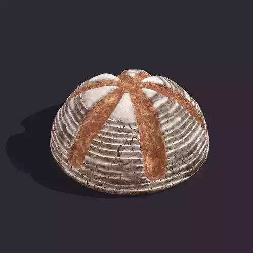 Medieval Style Cross Top Bread  Low-poly 3D model
