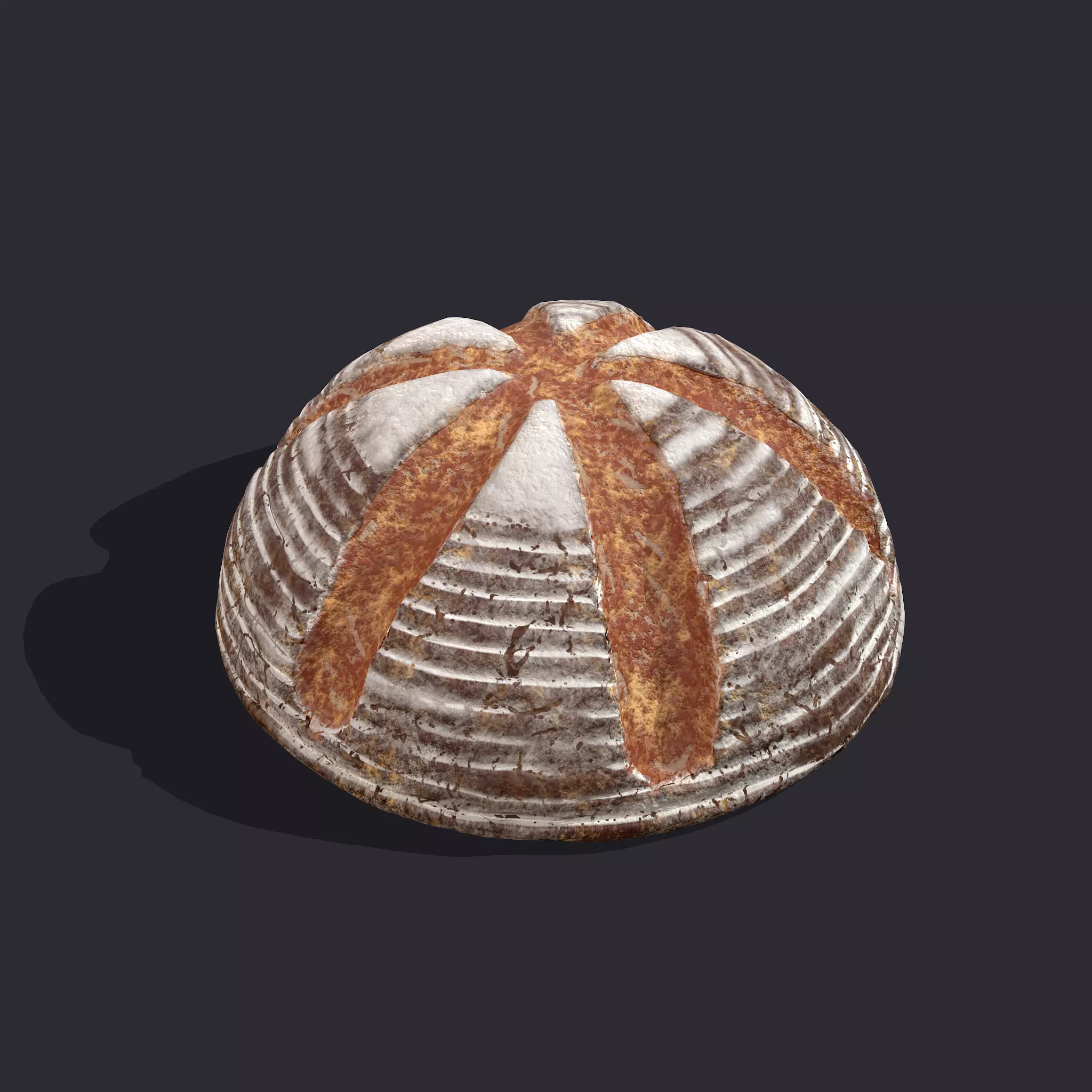 Medieval Style Cross Top Bread  Low-poly 3D model_0