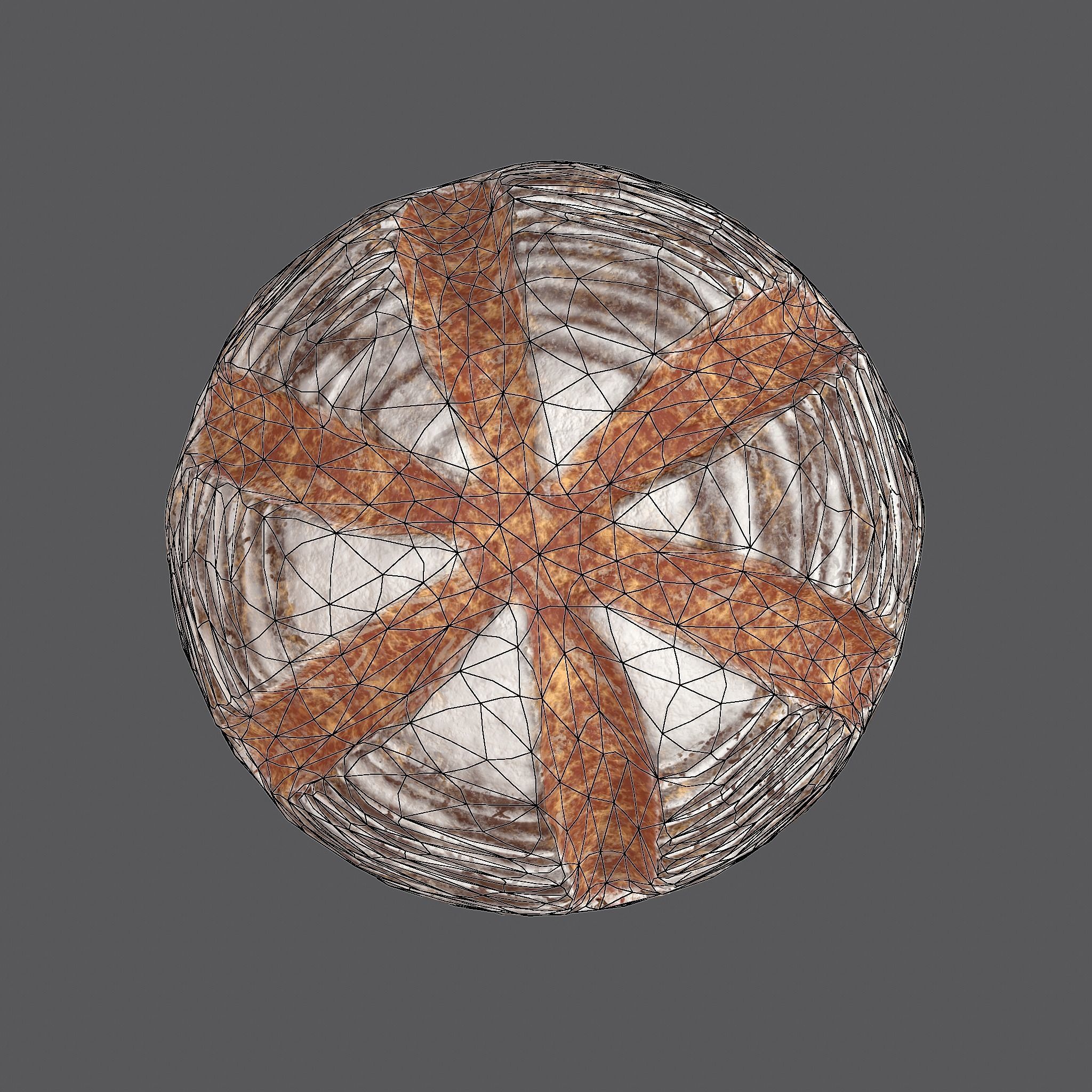Medieval Style Cross Top Bread  Low-poly 3D model_24
