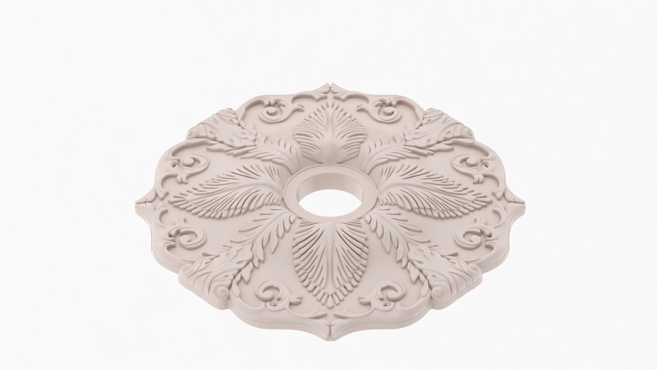 Classic Ceiling Medallion 09 3D model_4