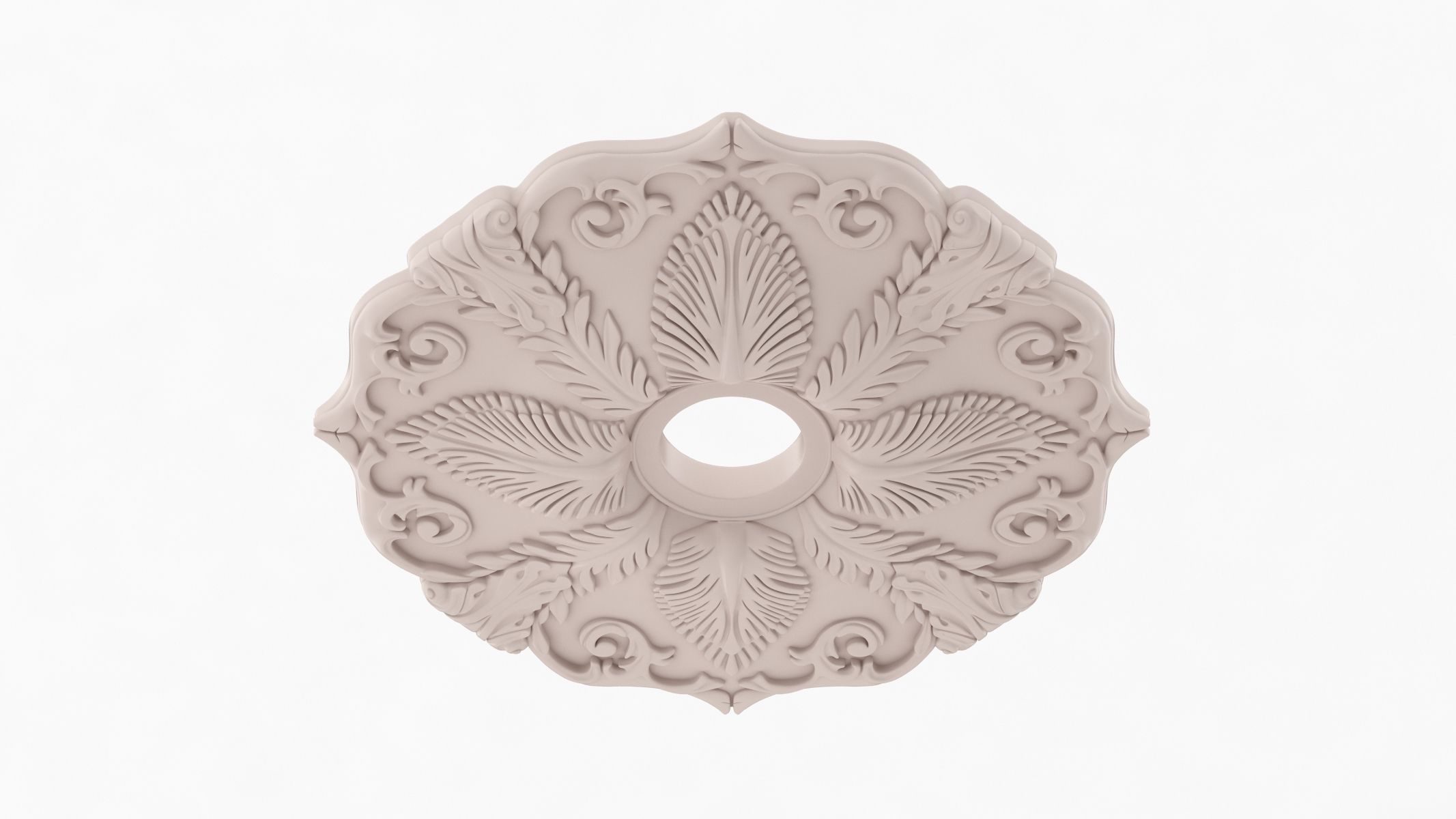Classic Ceiling Medallion 09 3D model_3
