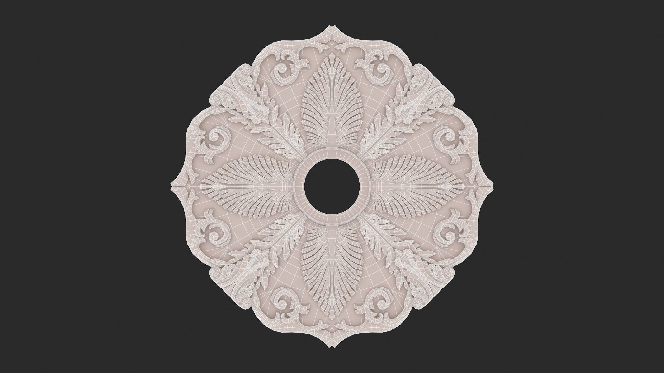Classic Ceiling Medallion 09 3D model_5