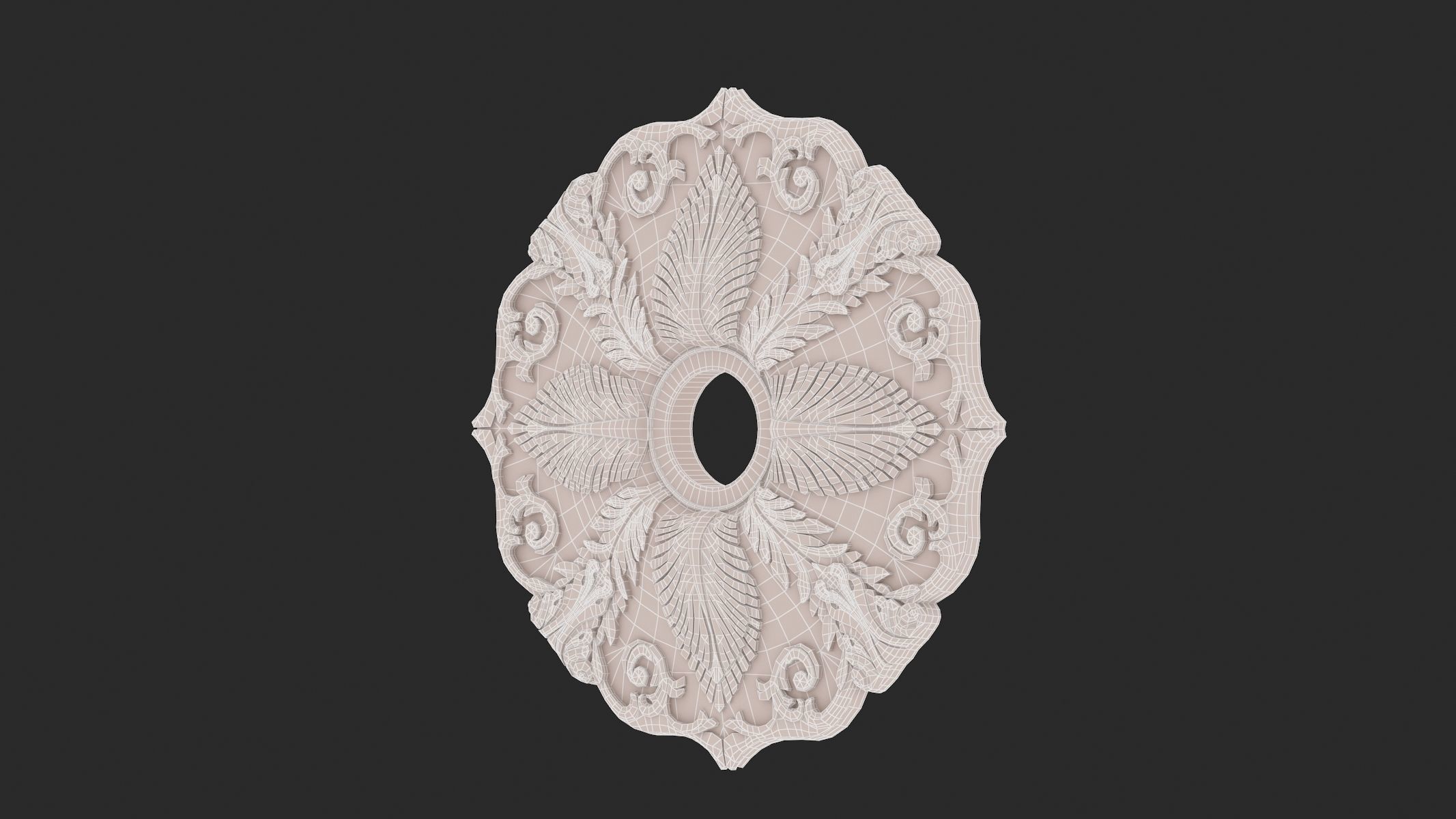 Classic Ceiling Medallion 09 3D model_7