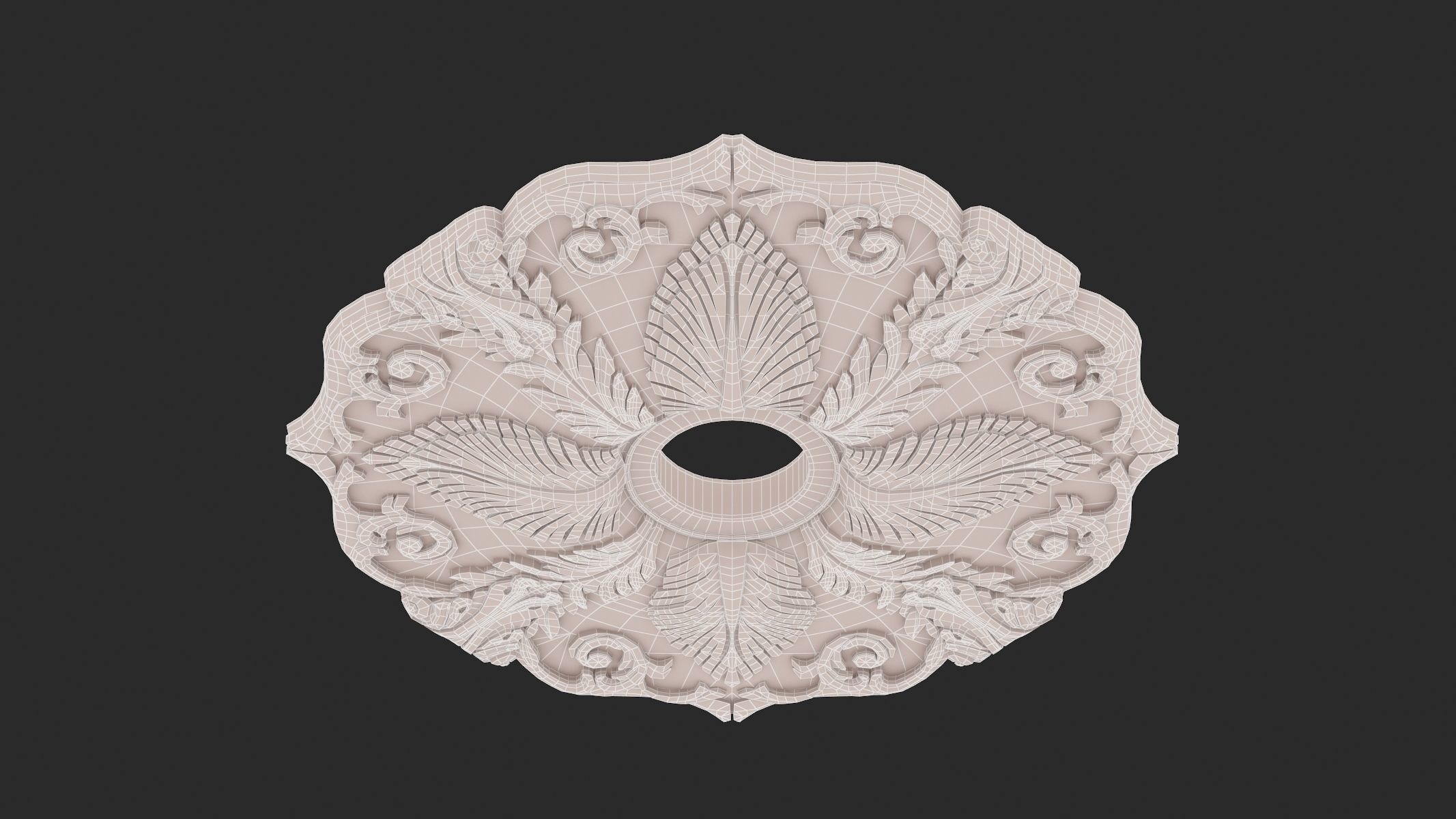 Classic Ceiling Medallion 09 3D model_8