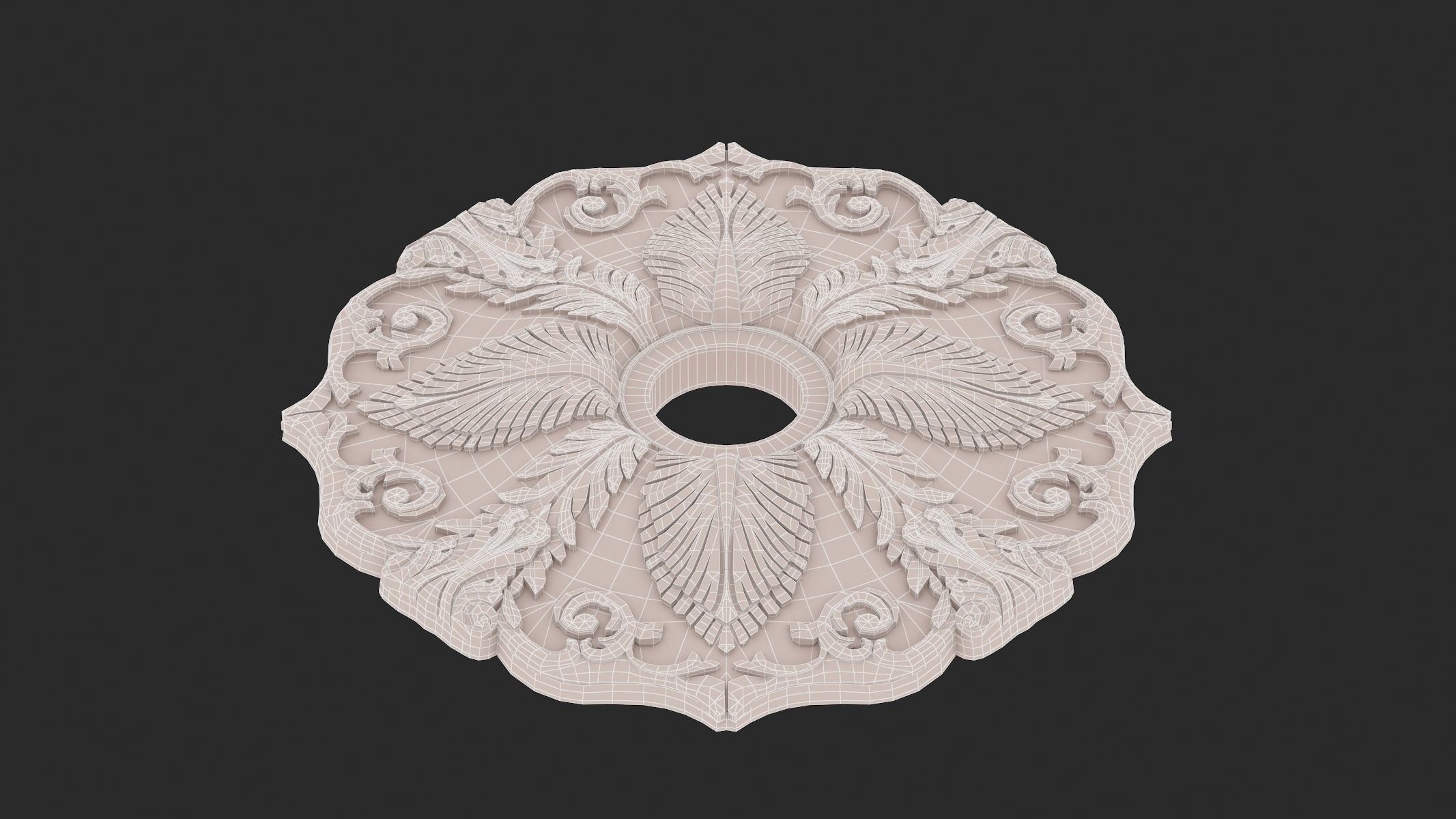 Classic Ceiling Medallion 09 3D model_9