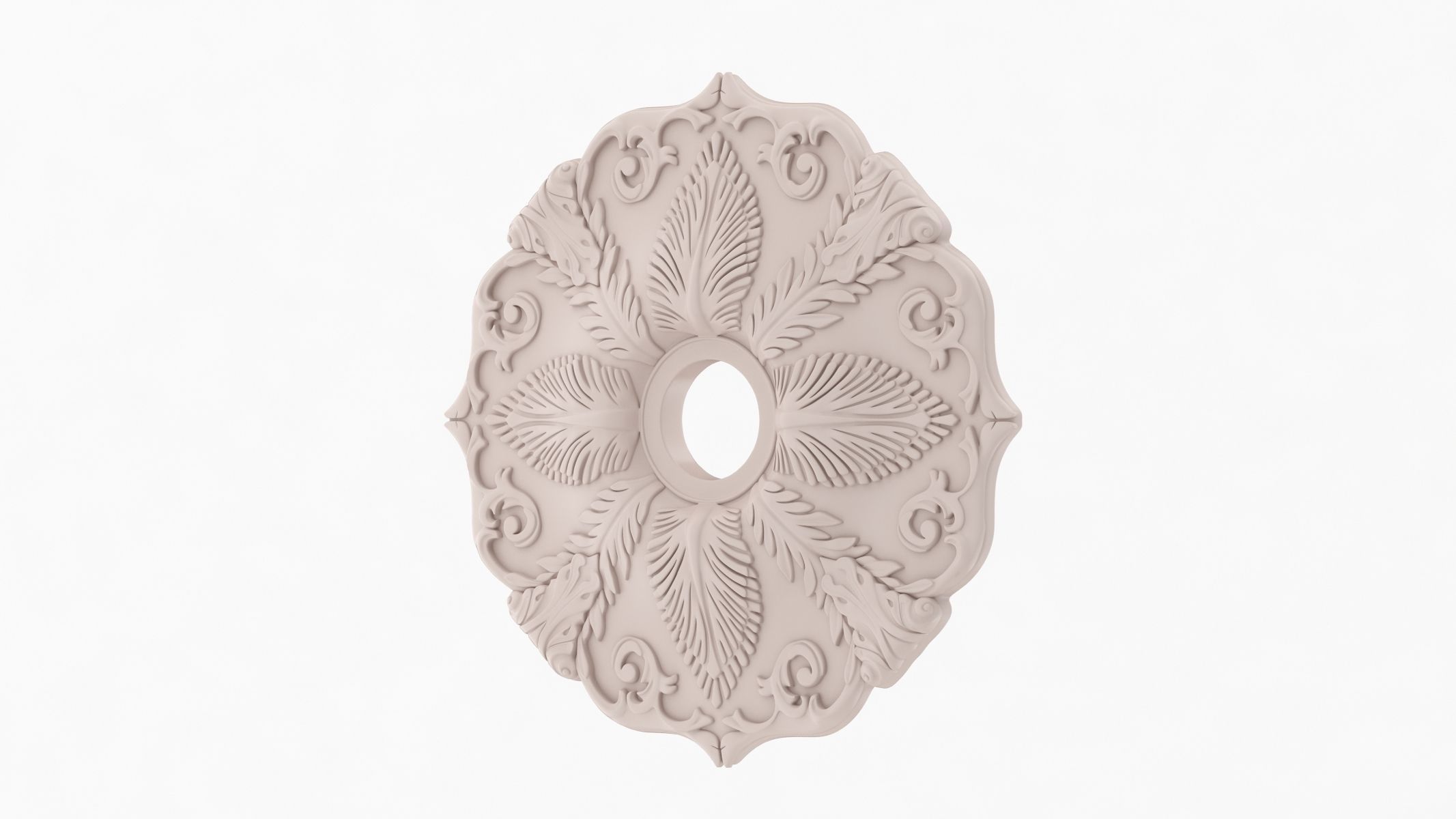 Classic Ceiling Medallion 09 3D model_2