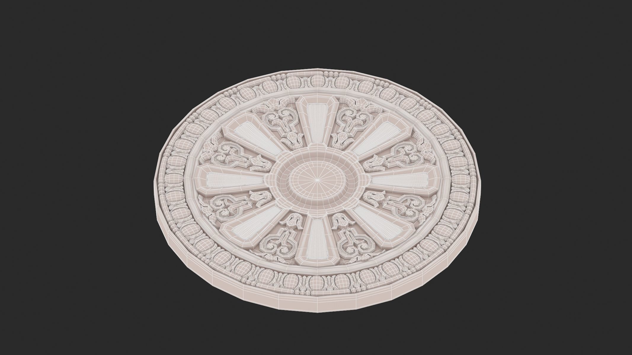 Classic Ceiling Medallion 62 3D model_9
