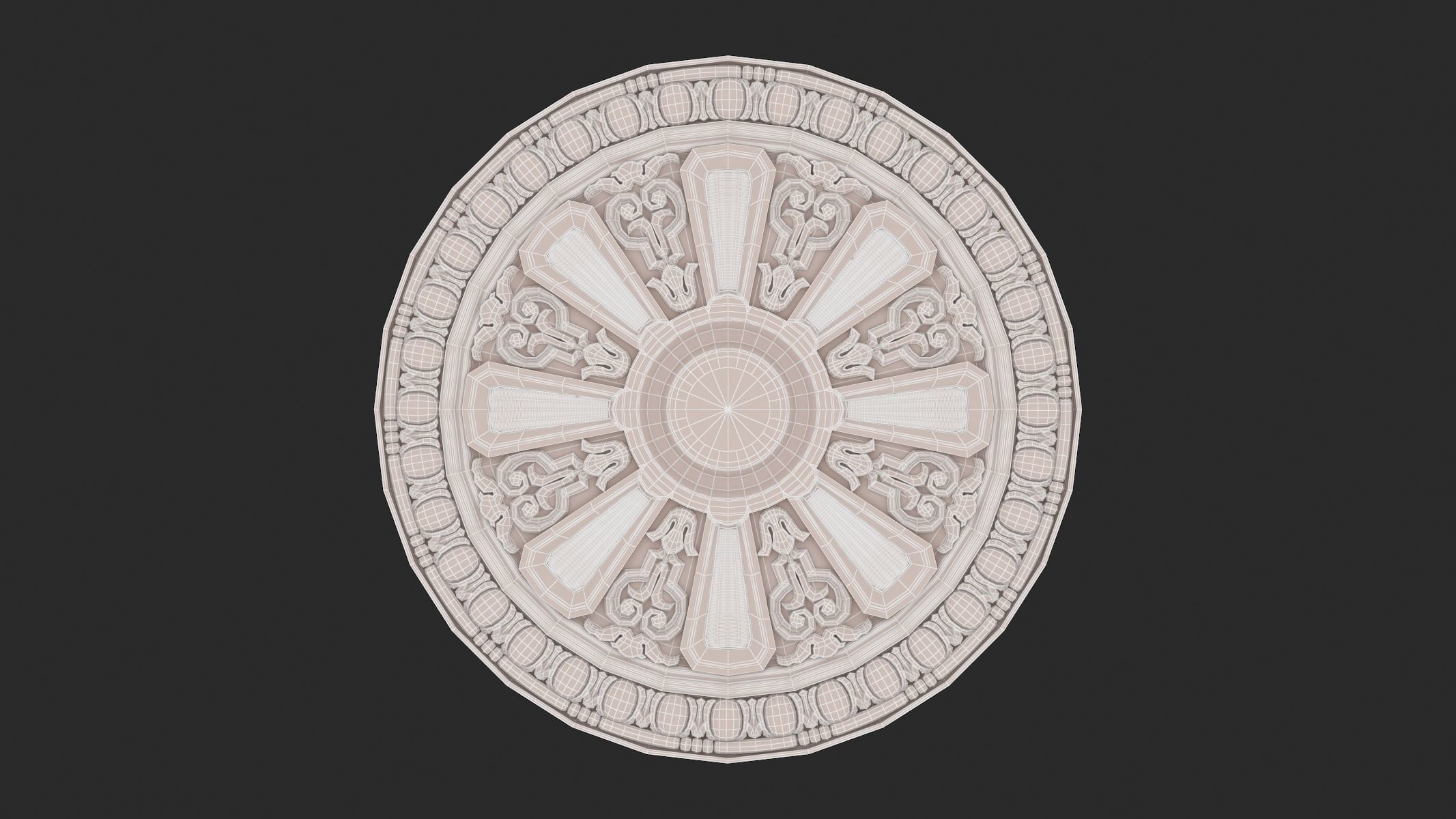 Classic Ceiling Medallion 62 3D model_5