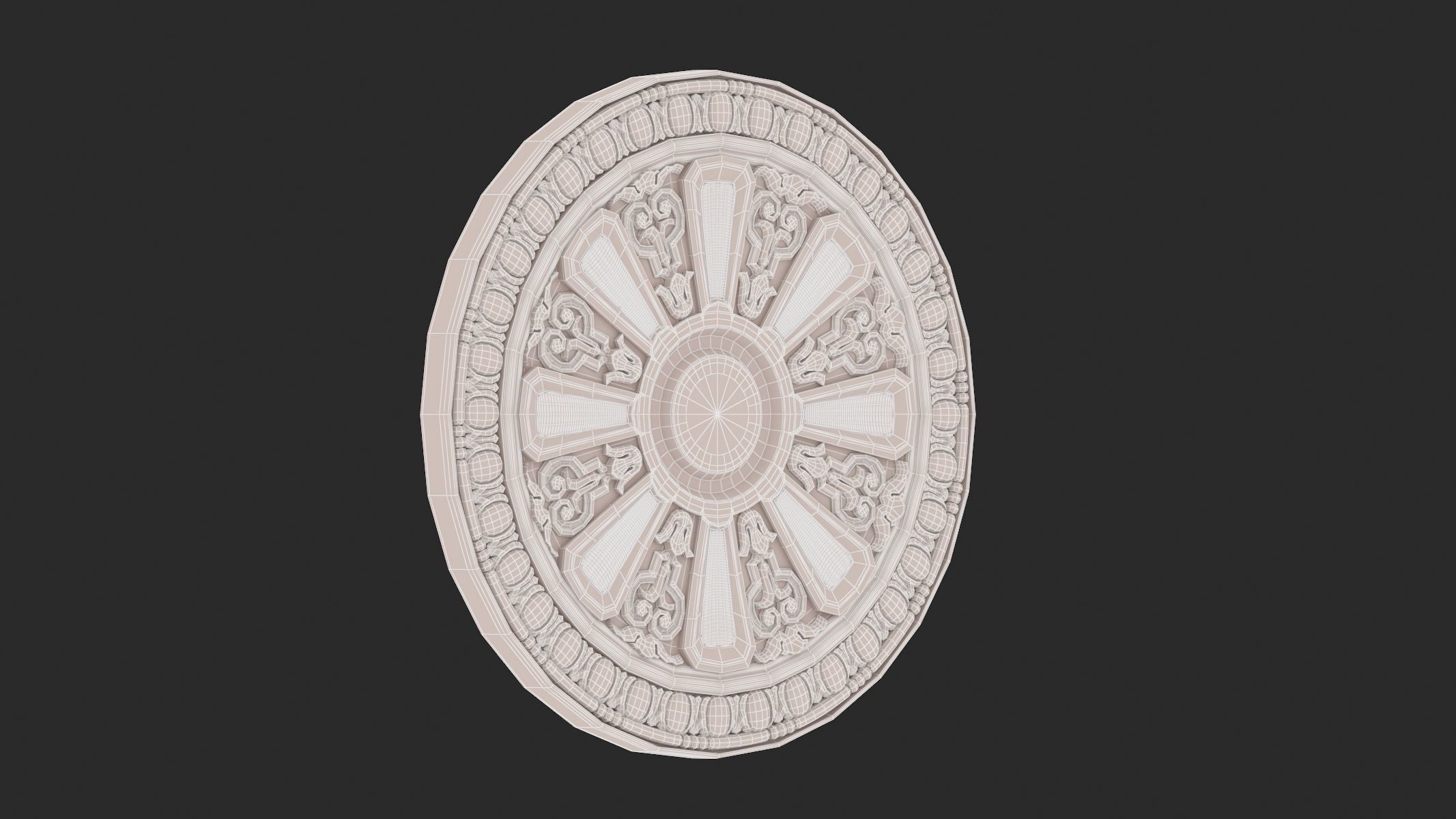 Classic Ceiling Medallion 62 3D model_6