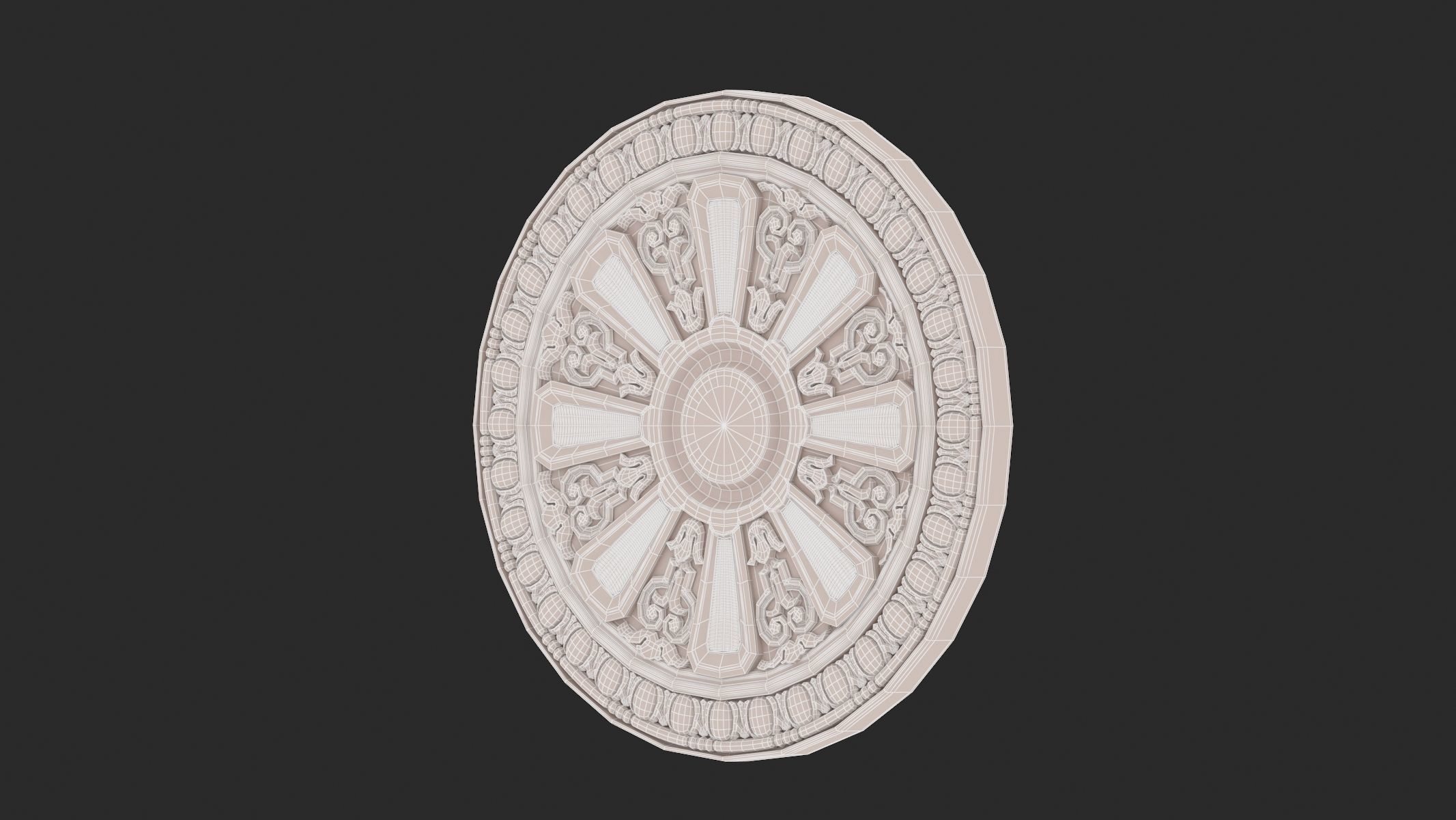 Classic Ceiling Medallion 62 3D model_7