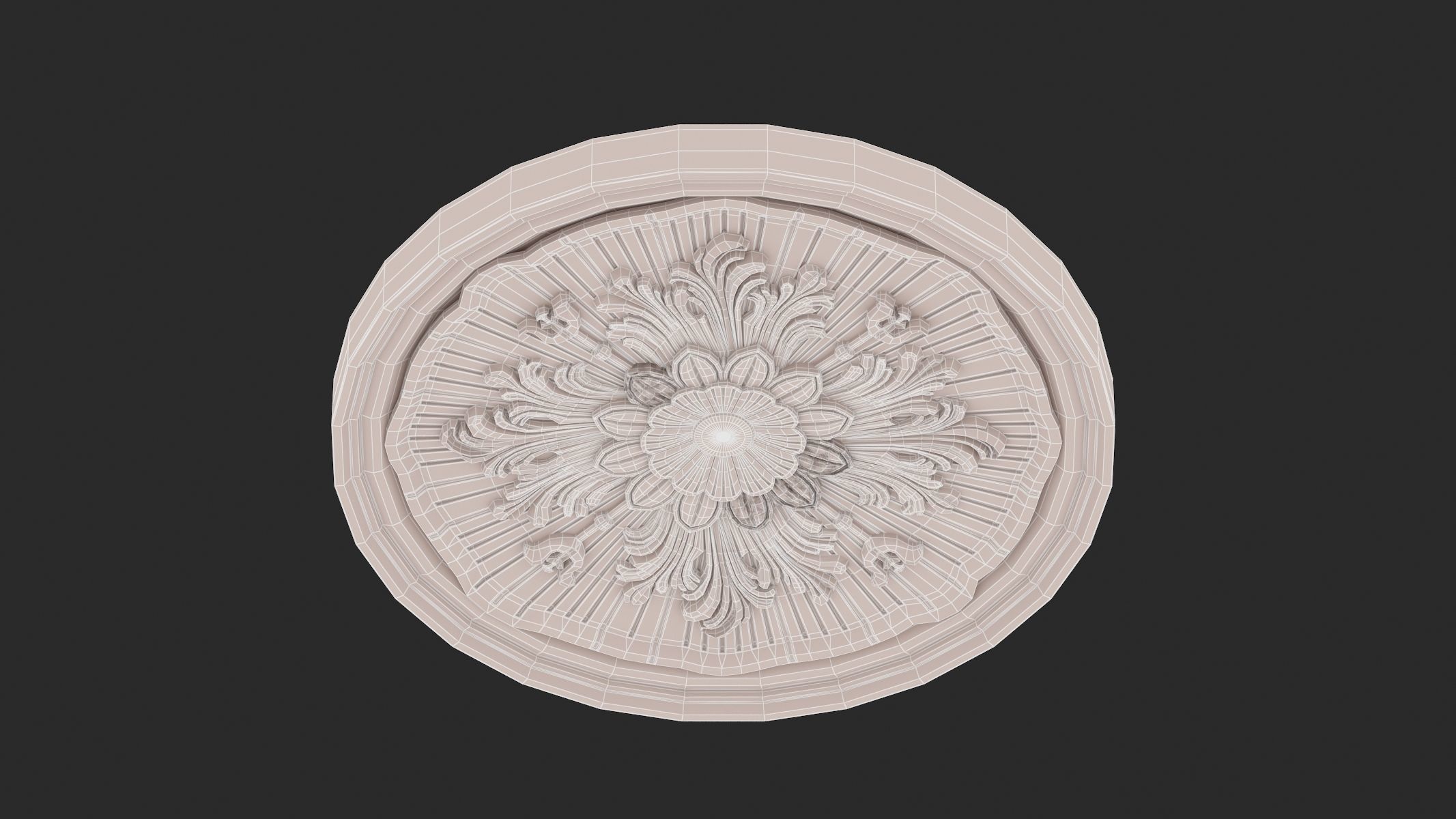 Classic Ceiling Medallion 63 3D model_8