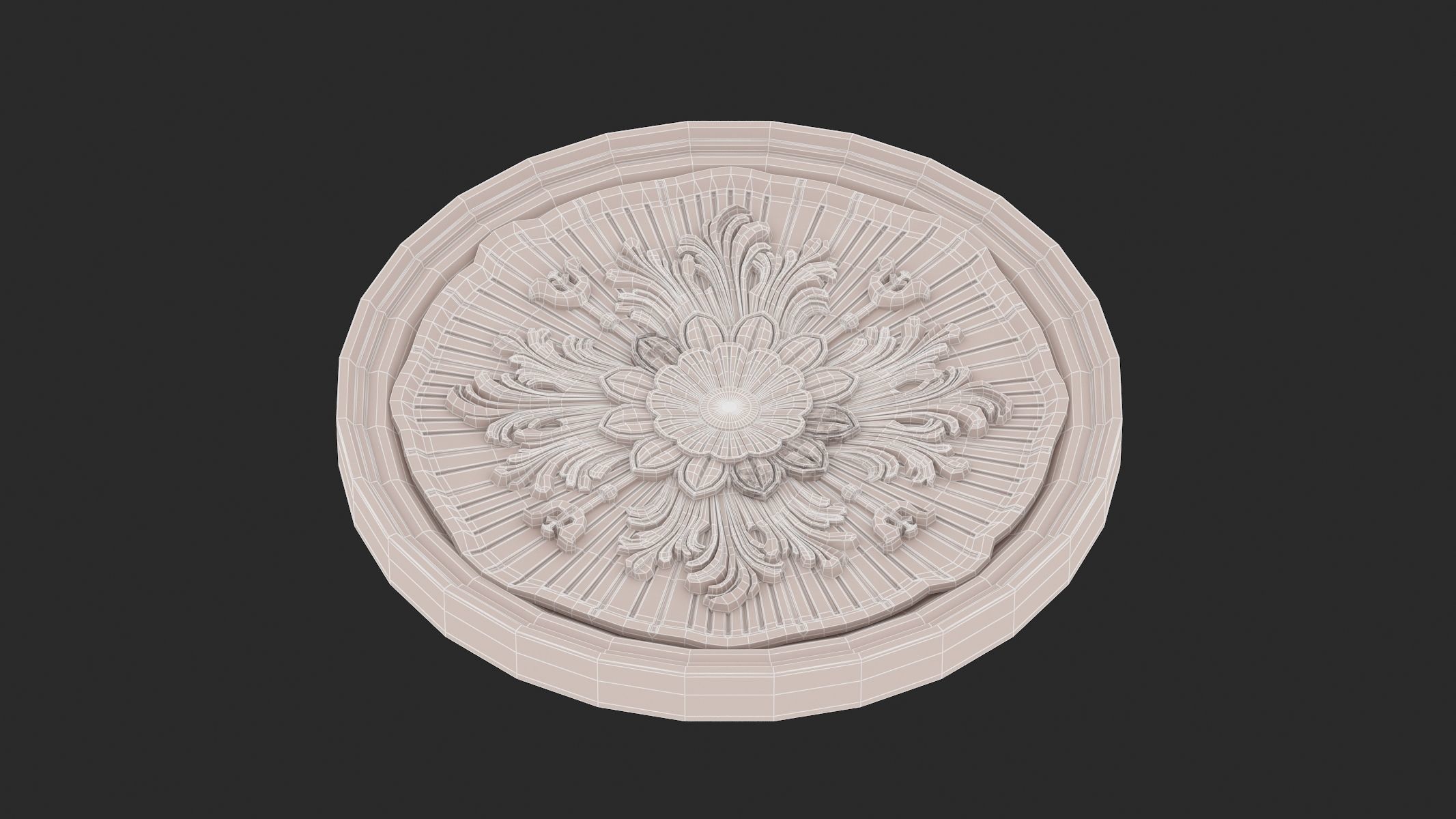 Classic Ceiling Medallion 63 3D model_9