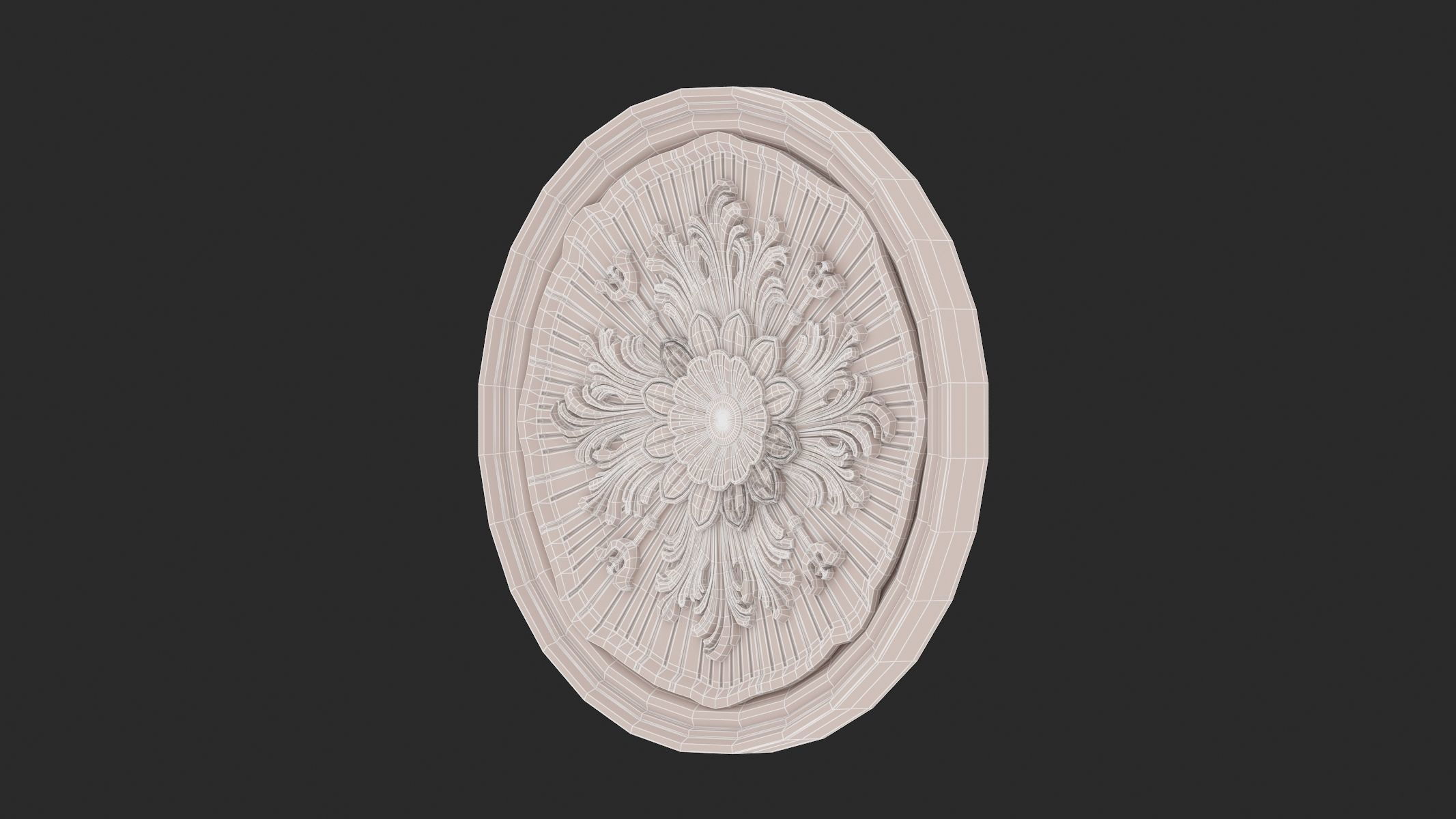 Classic Ceiling Medallion 63 3D model_7