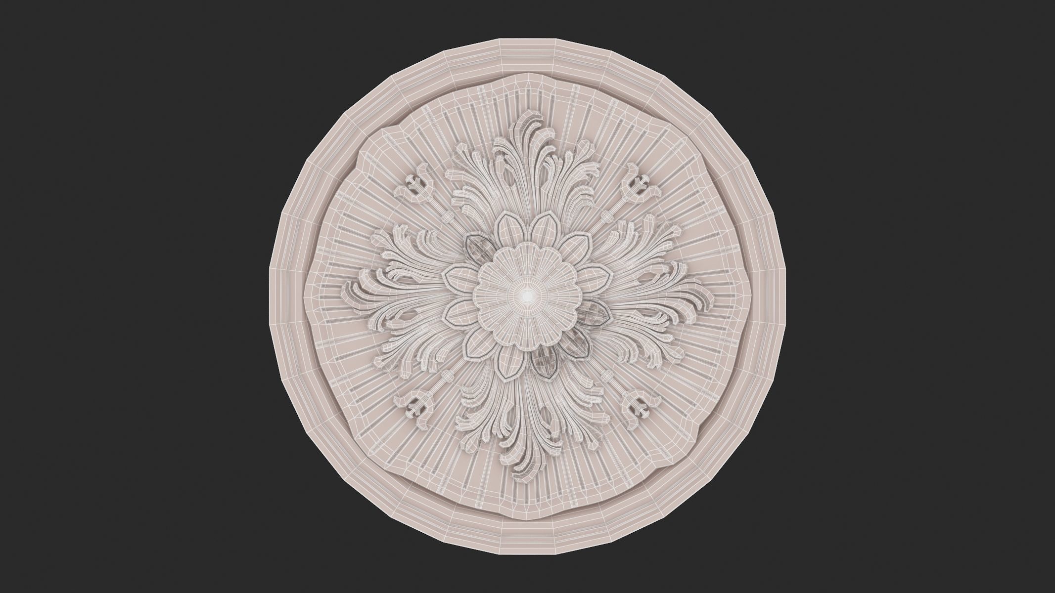Classic Ceiling Medallion 63 3D model_5
