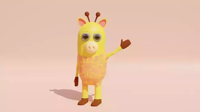 Cartoon Giraffe 3D model