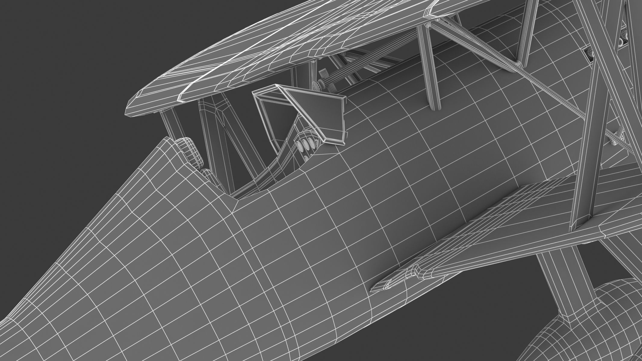 Curtiss P-6 Hawk Vintage Biplane Fighter Aircraft 3D model_38